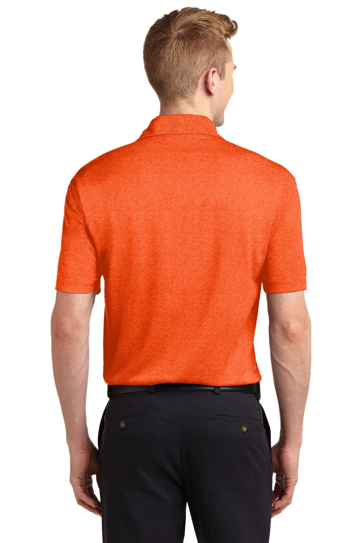 Custom Embroidered Sport-Tek Heather Contender Polo. ST660,Deep Orange Heather