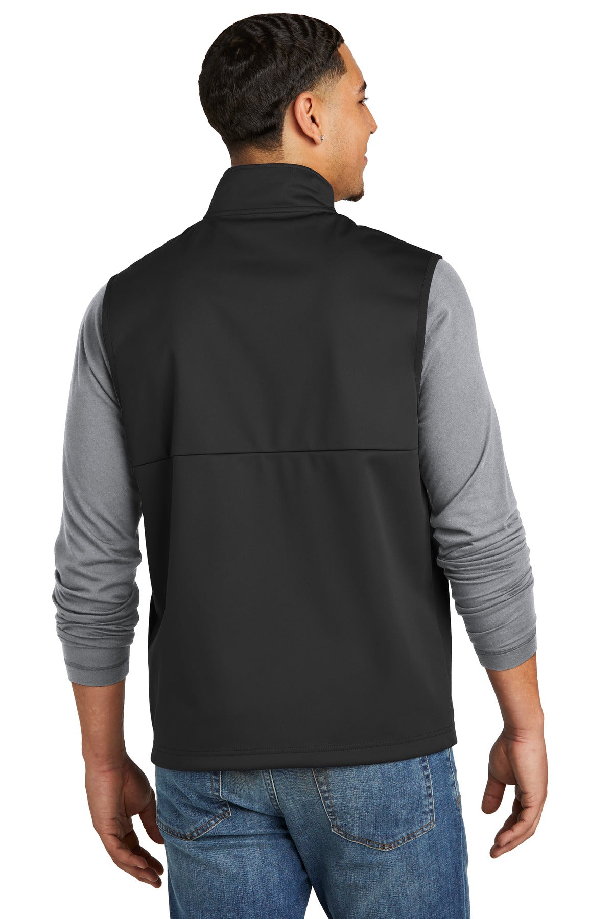 Custom Embroidered Sport-Tek Soft Shell Vest ST981,Deep Black