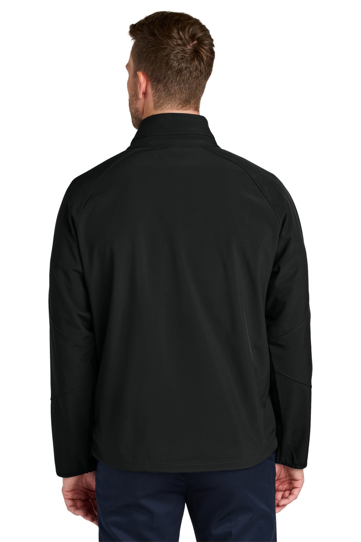 Custom Embroidered Port Authority Tall Textured Soft Shell Jacket. TLJ705,Black