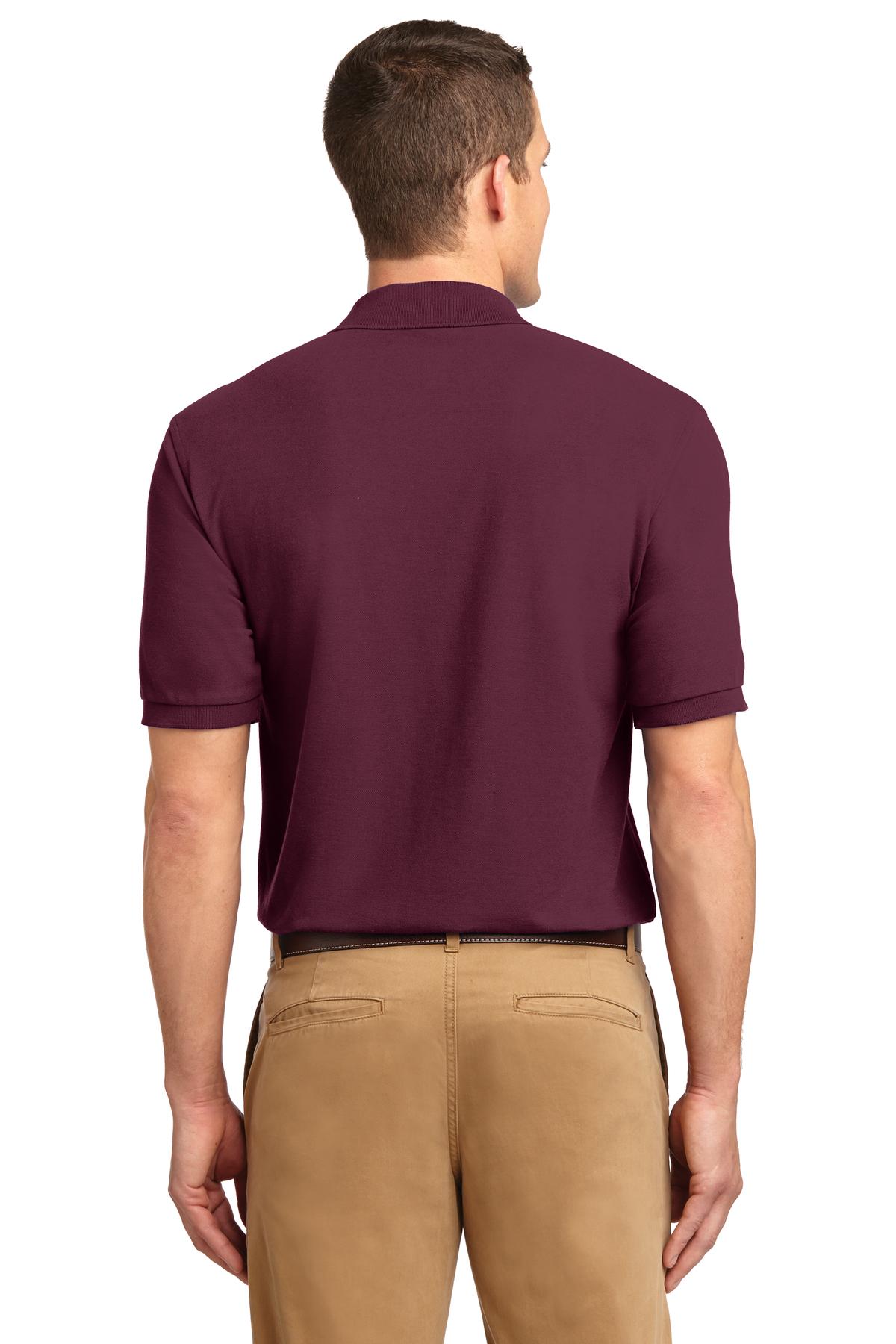 Custom Embroidered Port Authority Tall Silk Touch Polo. TLK500,Burgundy