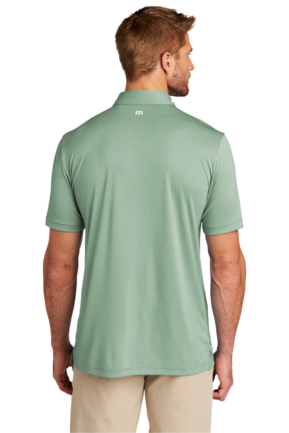 Custom Embroidered TravisMathew Coto Performance Polo. TM1MU410,Beryl Green Heather