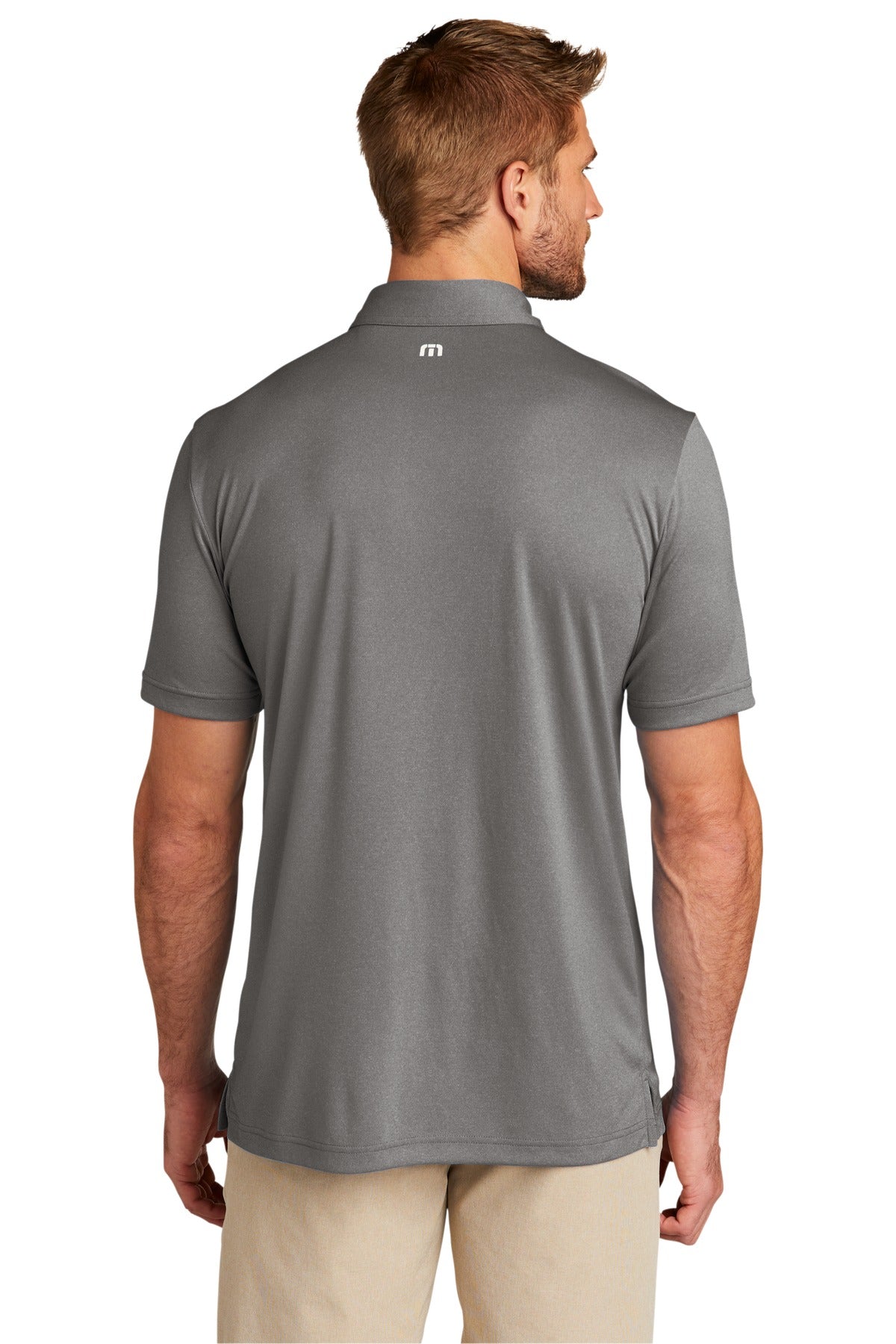 Custom Embroidered TravisMathew Coto Performance Polo. TM1MU410,Quiet Shade Grey/ Black