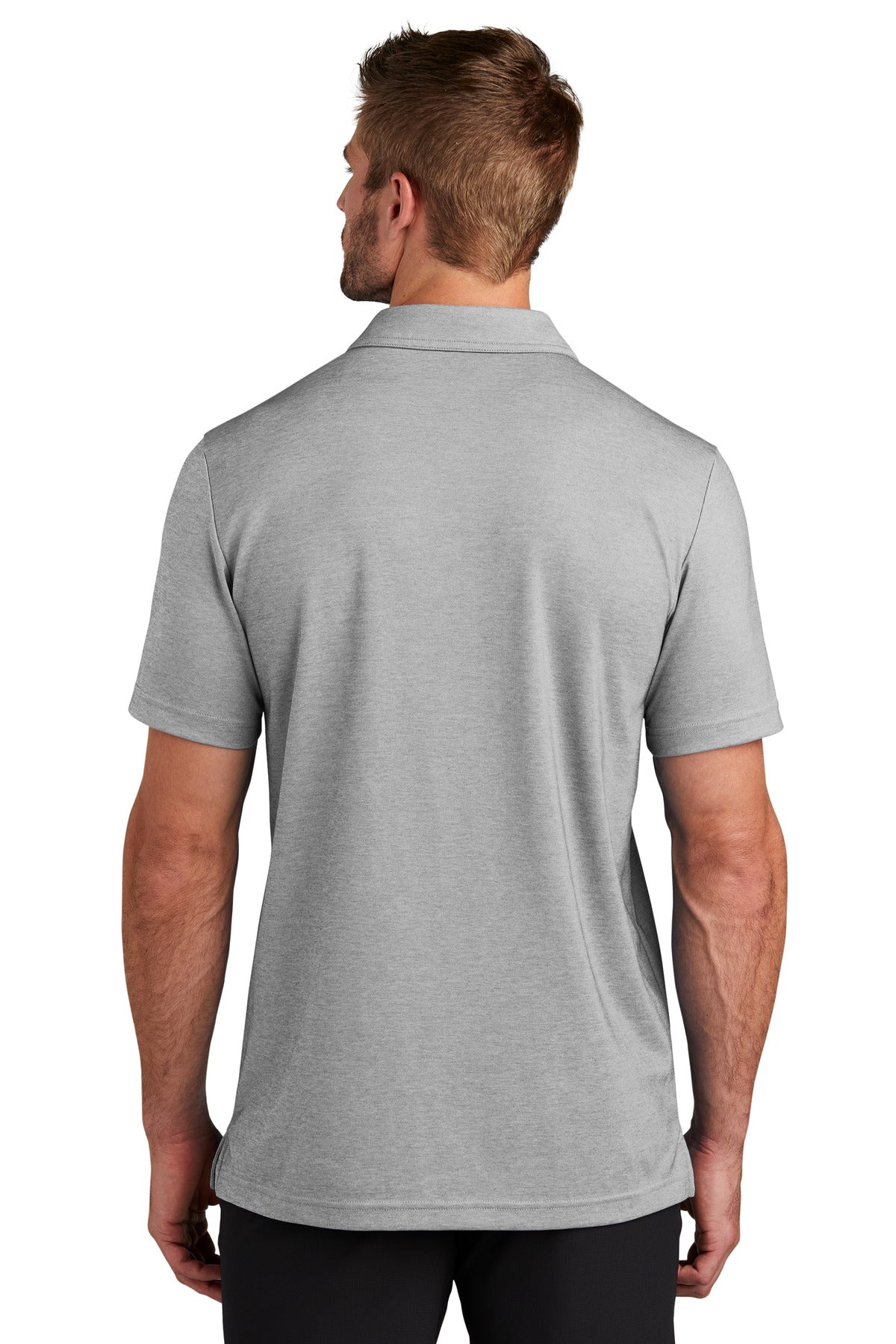 Custom Embroidered TravisMathew Coastal Chest Stripe Polo TM1MY402,Quiet Shade Grey Heather