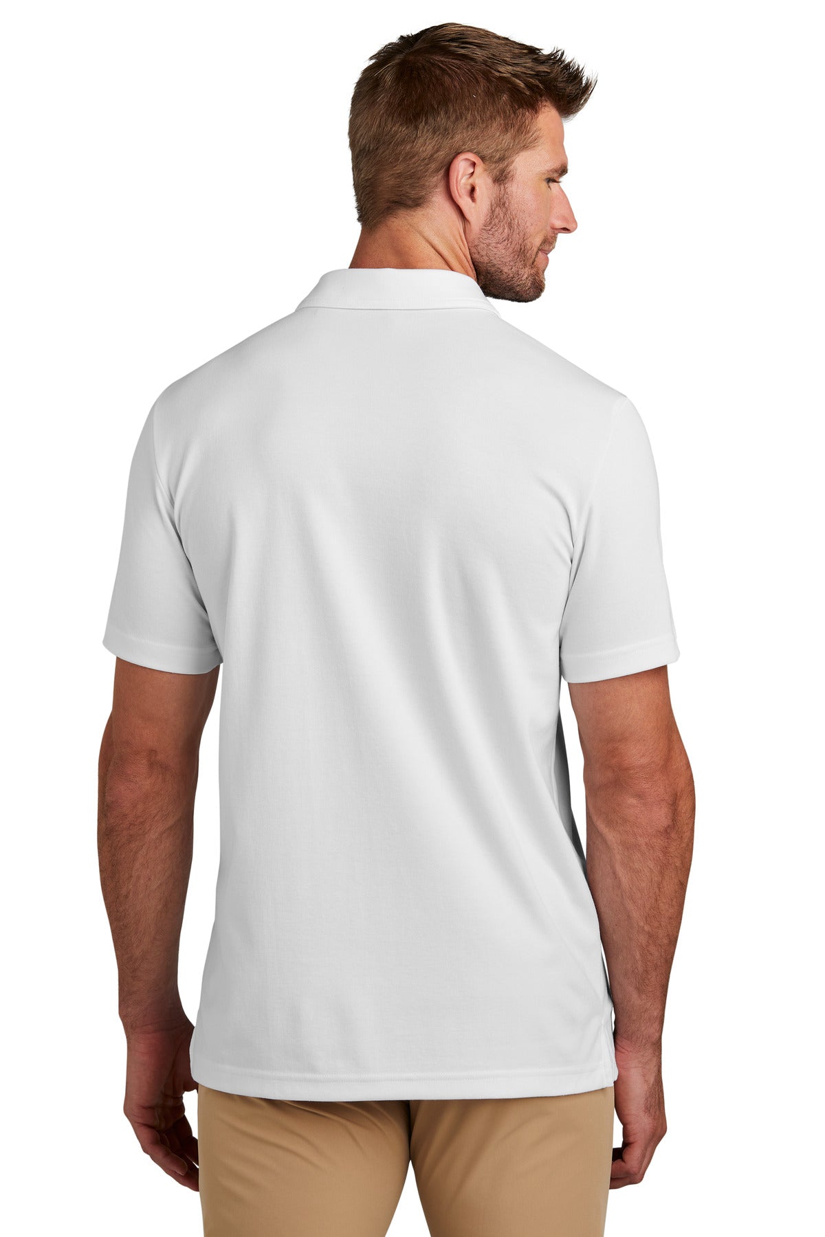 Custom Embroidered TravisMathew Coastal Chest Stripe Polo TM1MY402,White