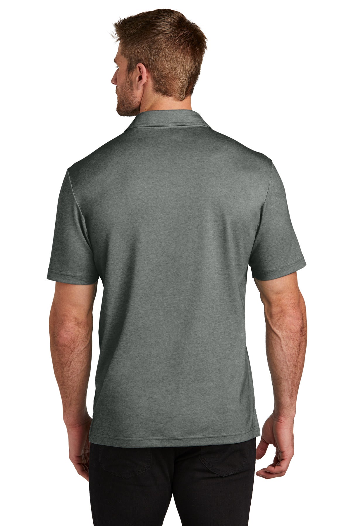 Custom Embroidered TravisMathew Sunsetters Pocket Polo TM1MZ344,Black Heather