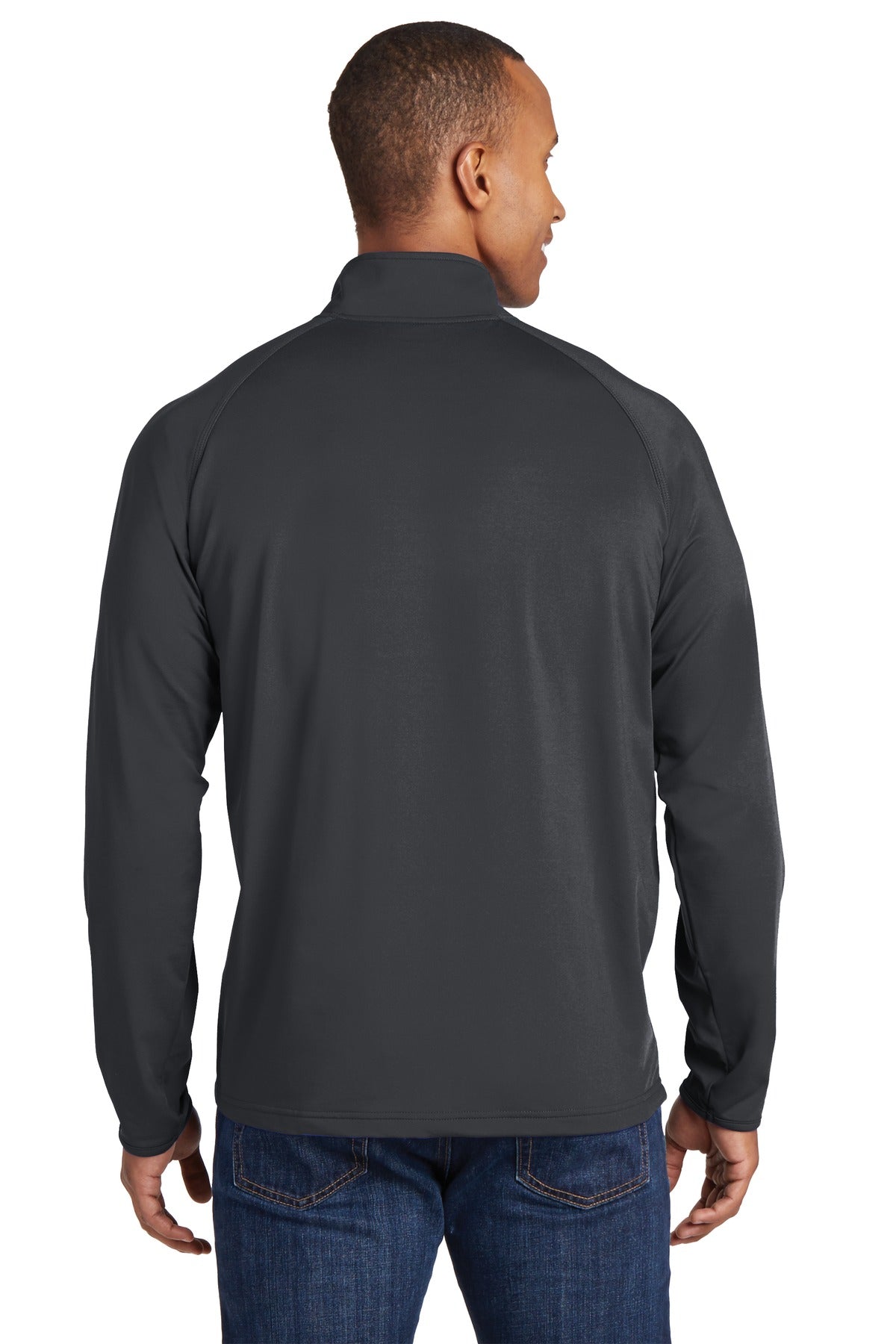 Custom Embroidered Sport-Tek Tall Sport-Wick Stretch 1/4-Zip Pullover. TST850,Charcoal Grey