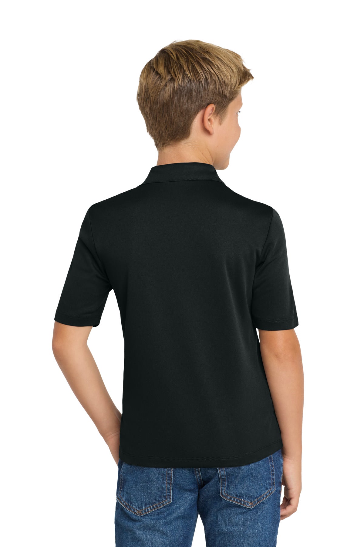 Custom Embroidered Port Authority Youth Silk Touch Performance Polo. Y540,Black