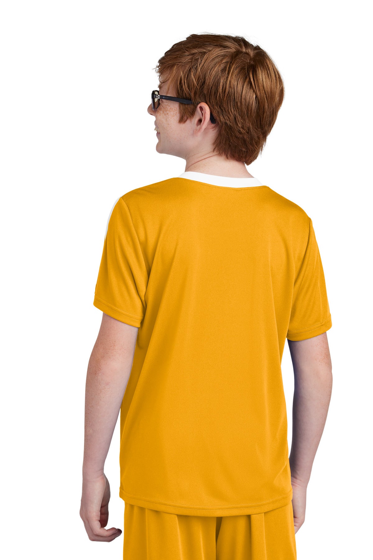 Custom Embroidered Sport-Tek Youth Competitor United Crew YST100,Gold/ White