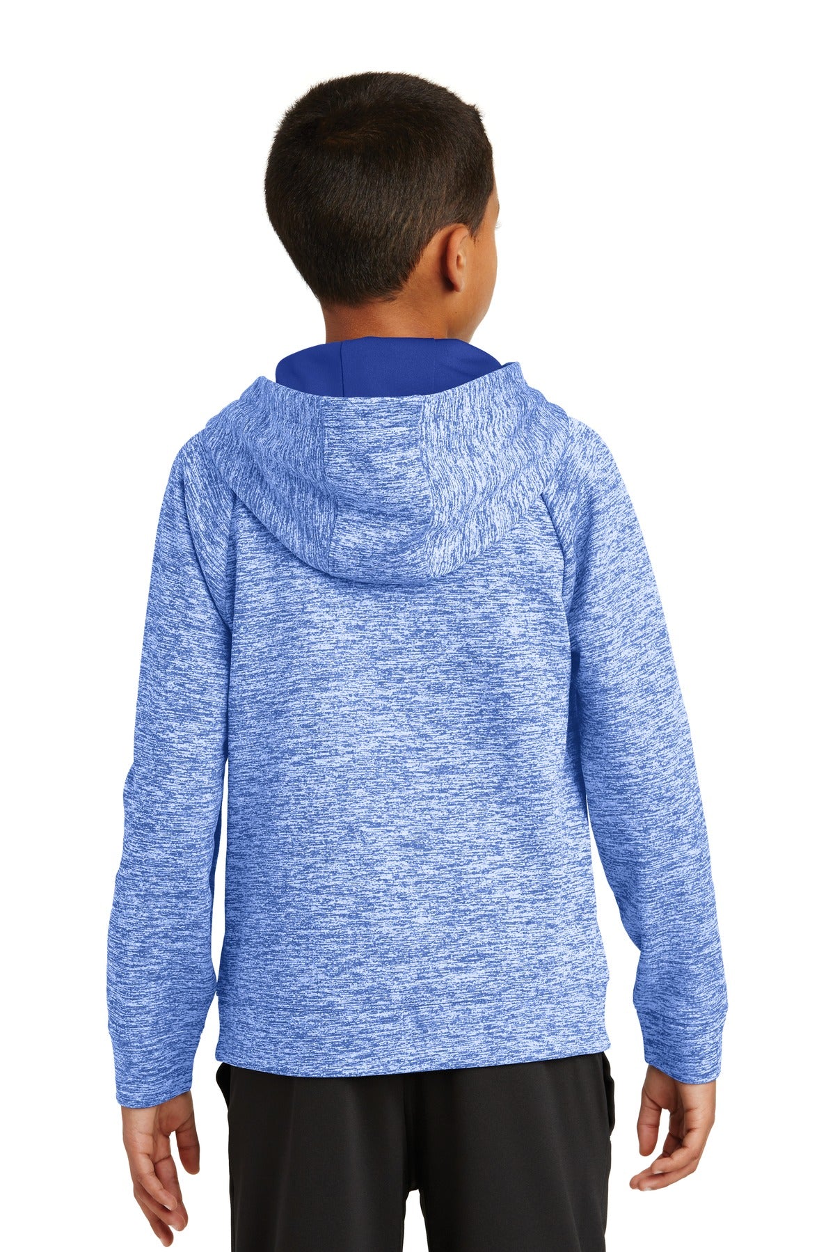 Custom Embroidered Sport-Tek Youth PosiCharge Electric Heather Fleece Hooded Pullover. YST225,True Royal Electric