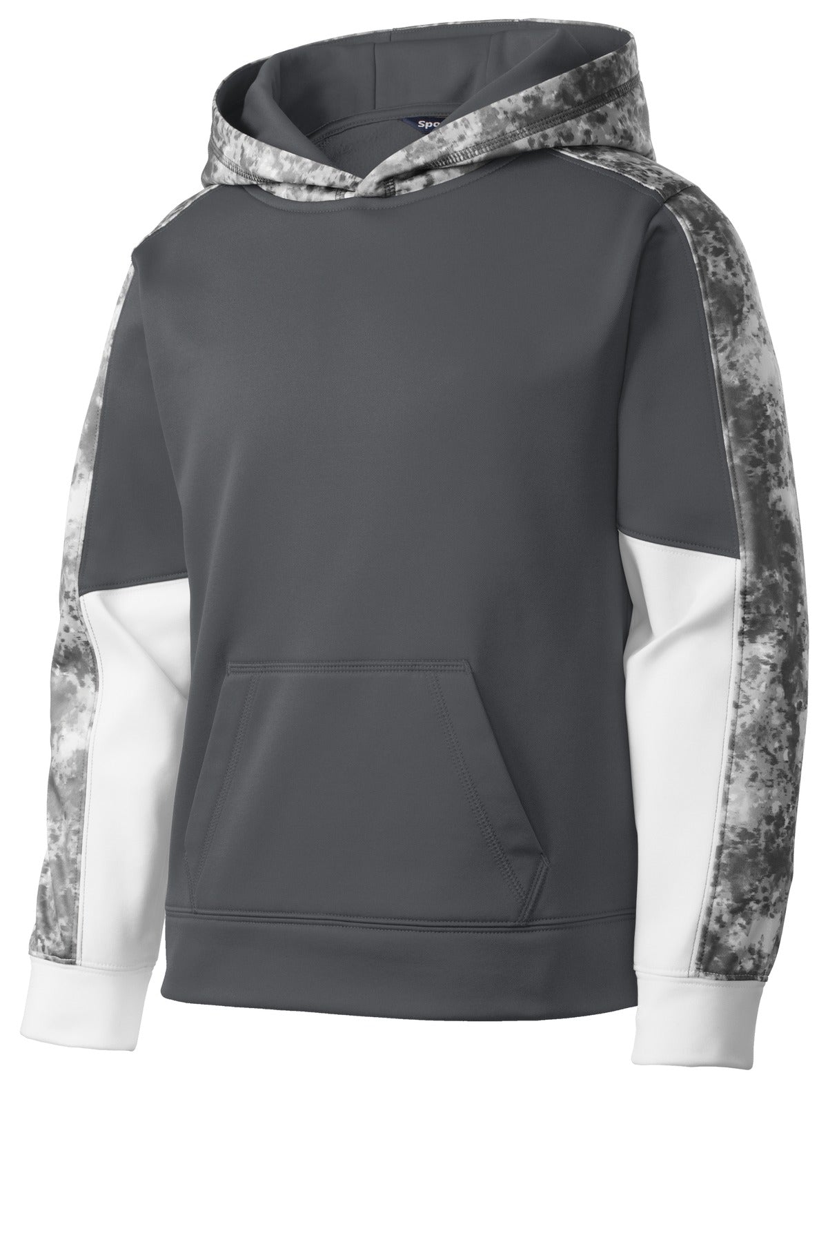 Sport-Tek Youth Sport-Wick Mineral Freeze Fleece Colorblock Hooded Pullover. YST231