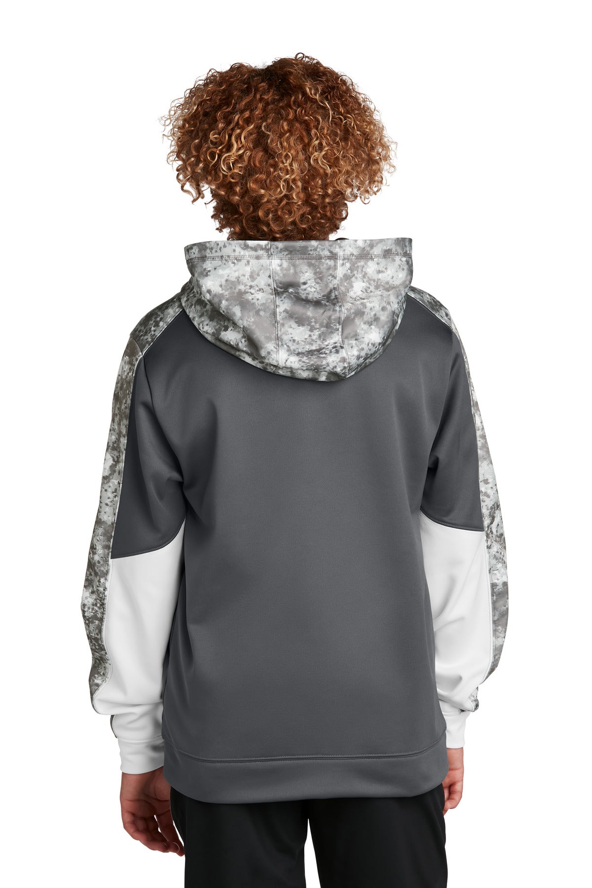 Custom Embroidered Sport-Tek Youth Sport-Wick Mineral Freeze Fleece Colorblock Hooded Pullover. YST231,Dark Smoke Grey/ Dark Smoke Grey