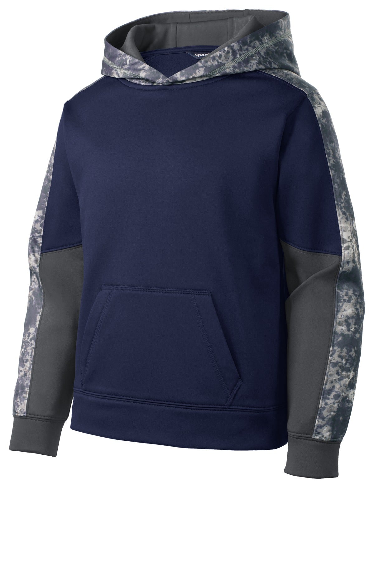 Sport-Tek Youth Sport-Wick Mineral Freeze Fleece Colorblock Hooded Pullover. YST231