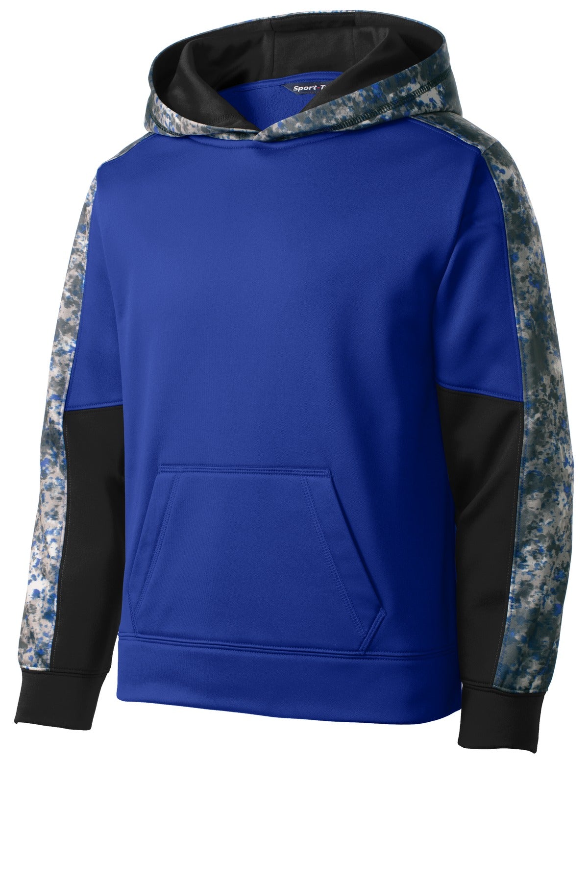 Sport-Tek Youth Sport-Wick Mineral Freeze Fleece Colorblock Hooded Pullover. YST231
