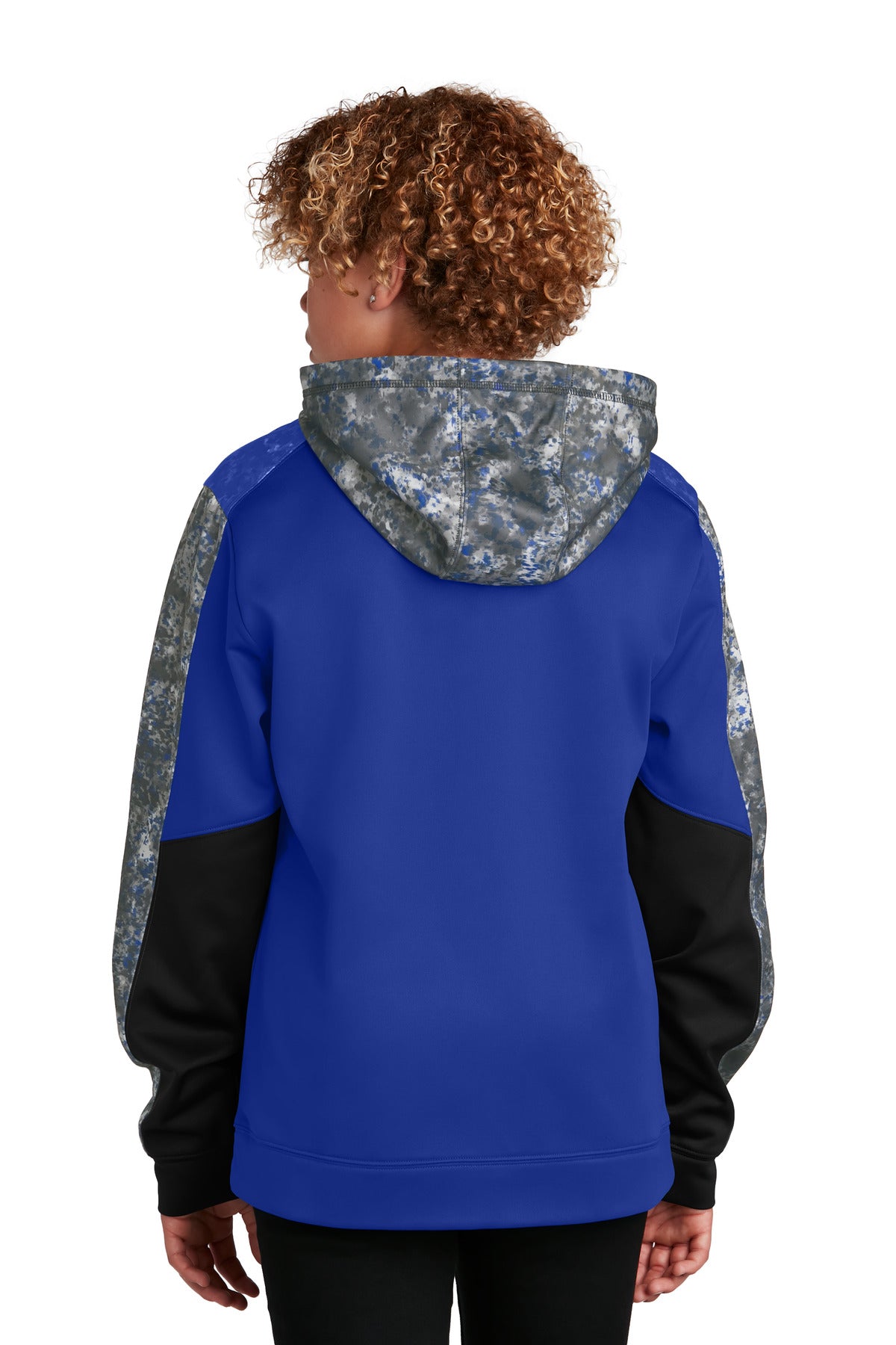 Custom Embroidered Sport-Tek Youth Sport-Wick Mineral Freeze Fleece Colorblock Hooded Pullover. YST231,True Royal/ True Royal