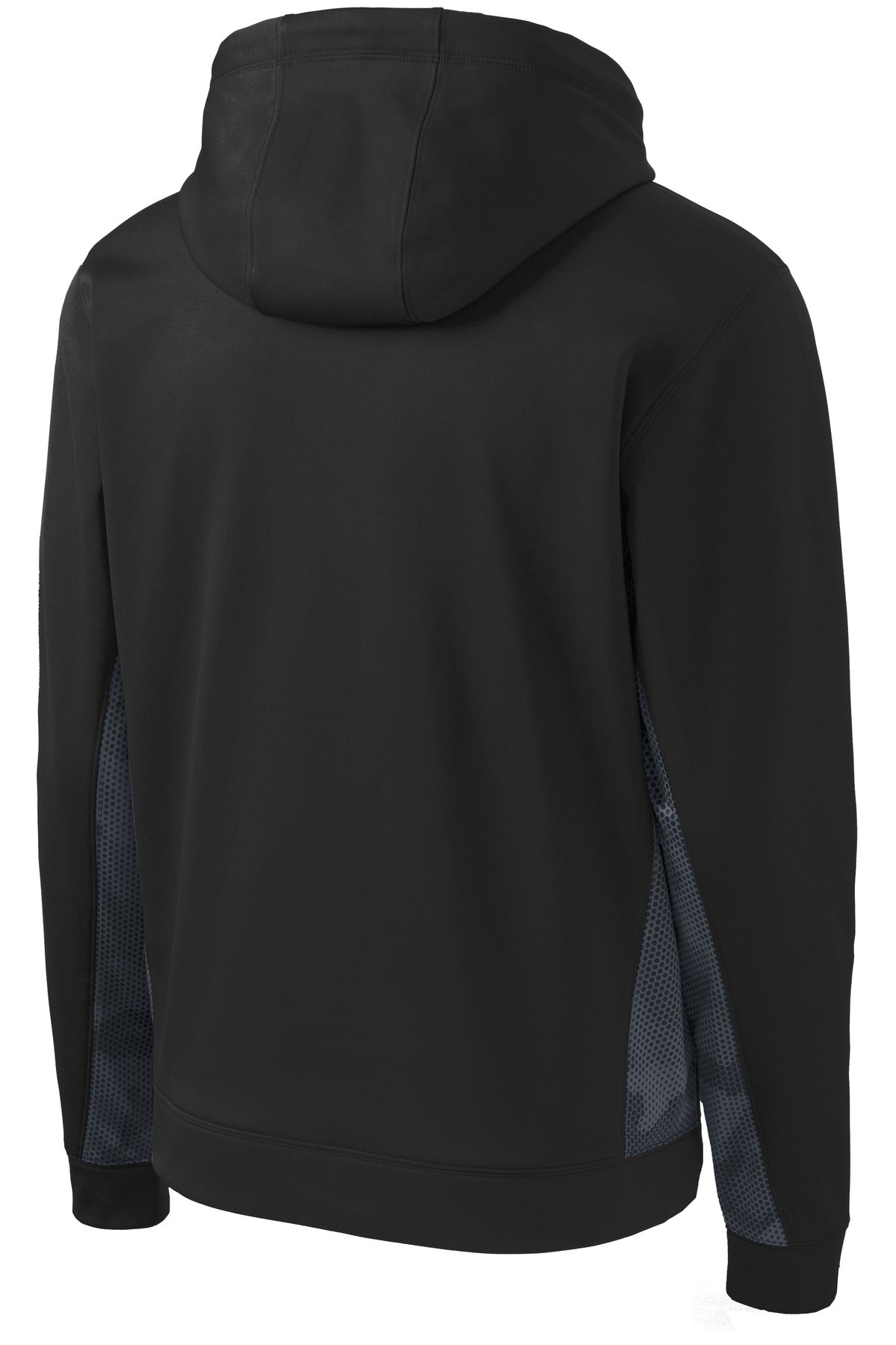 Sport-Tek Youth Sport-Wick CamoHex Fleece Colorblock Hooded Pullover. YST239
