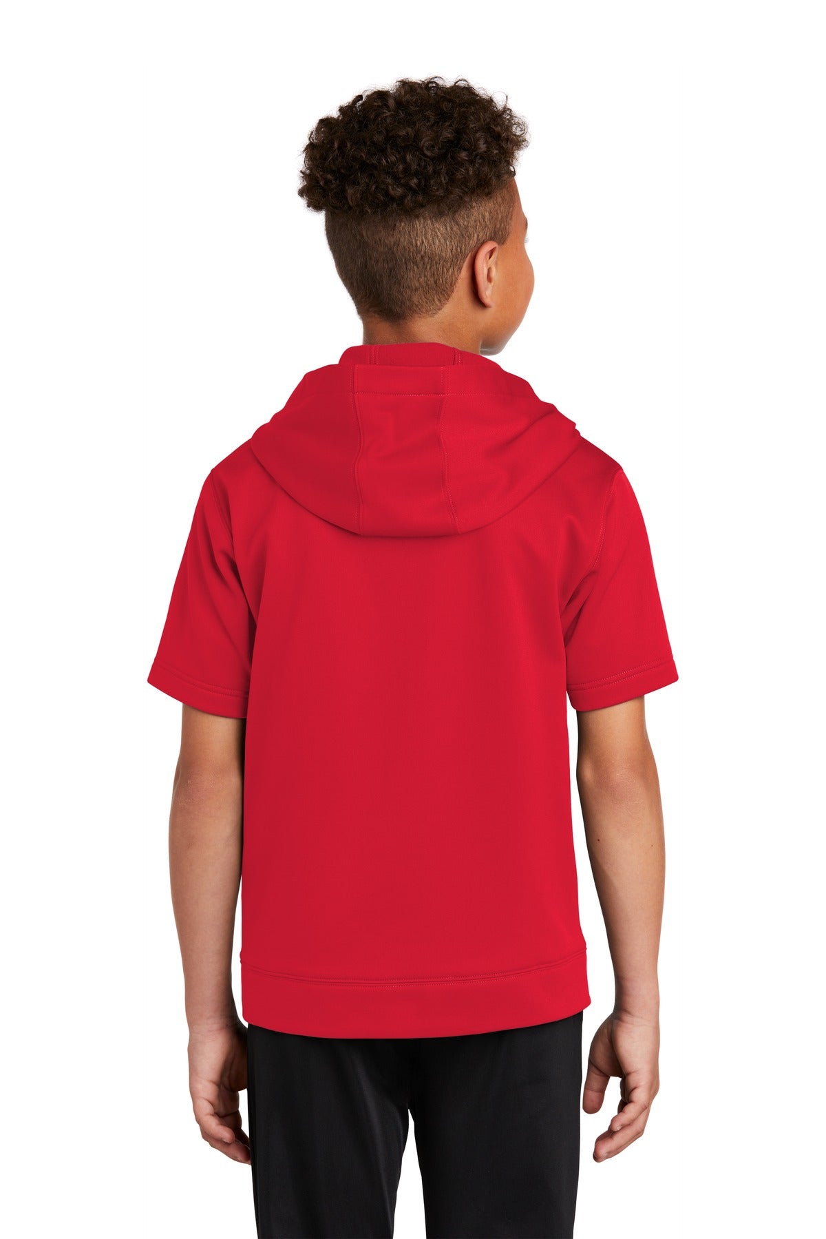 Custom Embroidered Sport-Tek Youth Sport-Wick Fleece Short Sleeve Hooded Pullover. YST251,Deep Red