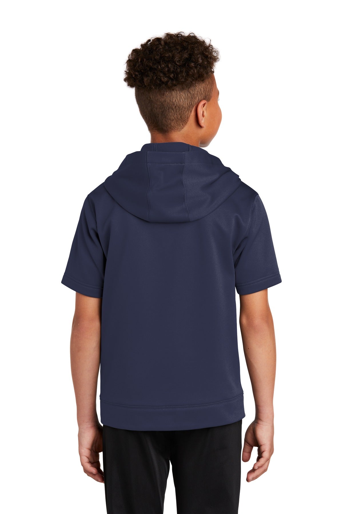 Custom Embroidered Sport-Tek Youth Sport-Wick Fleece Short Sleeve Hooded Pullover. YST251,Navy