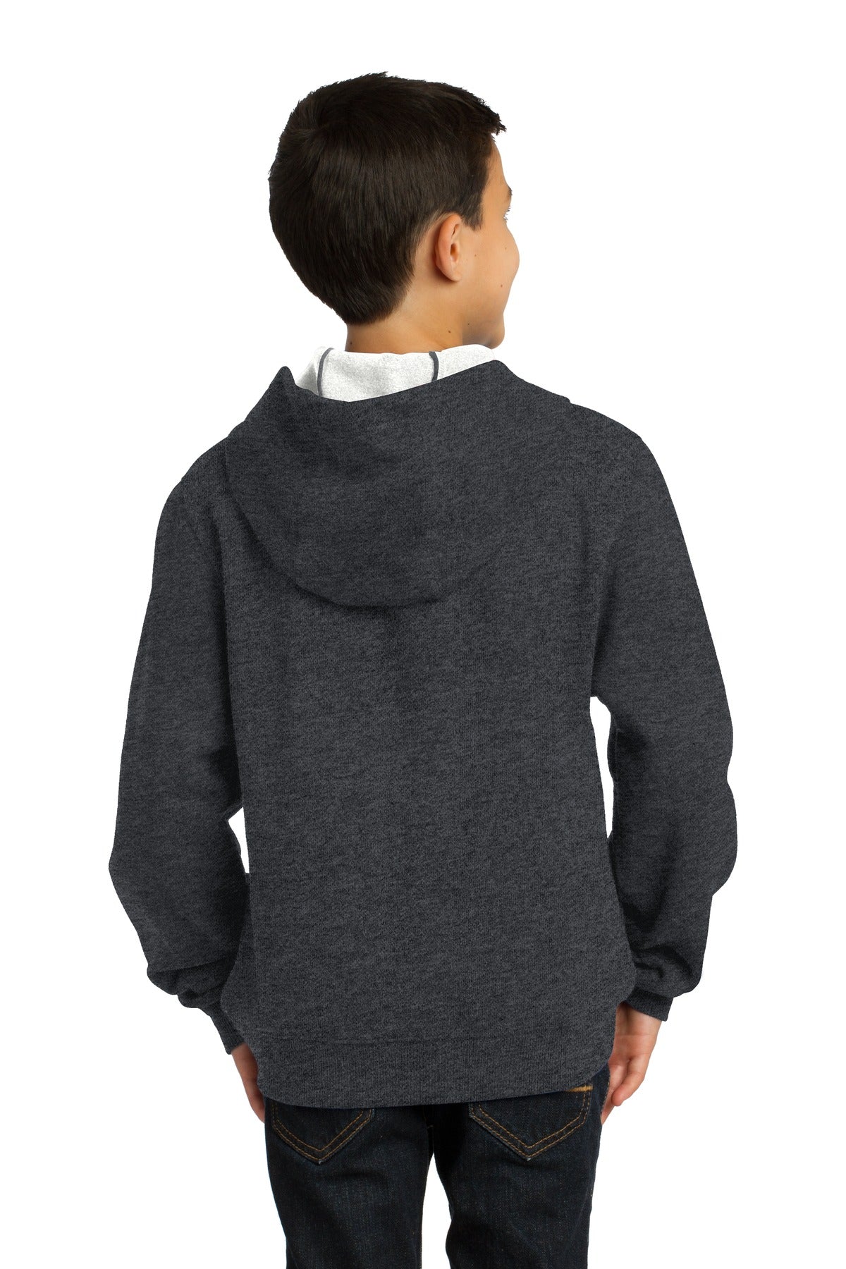 Custom Embroidered Sport-Tek Youth Pullover Hooded Sweatshirt. YST254,Graphite Heather