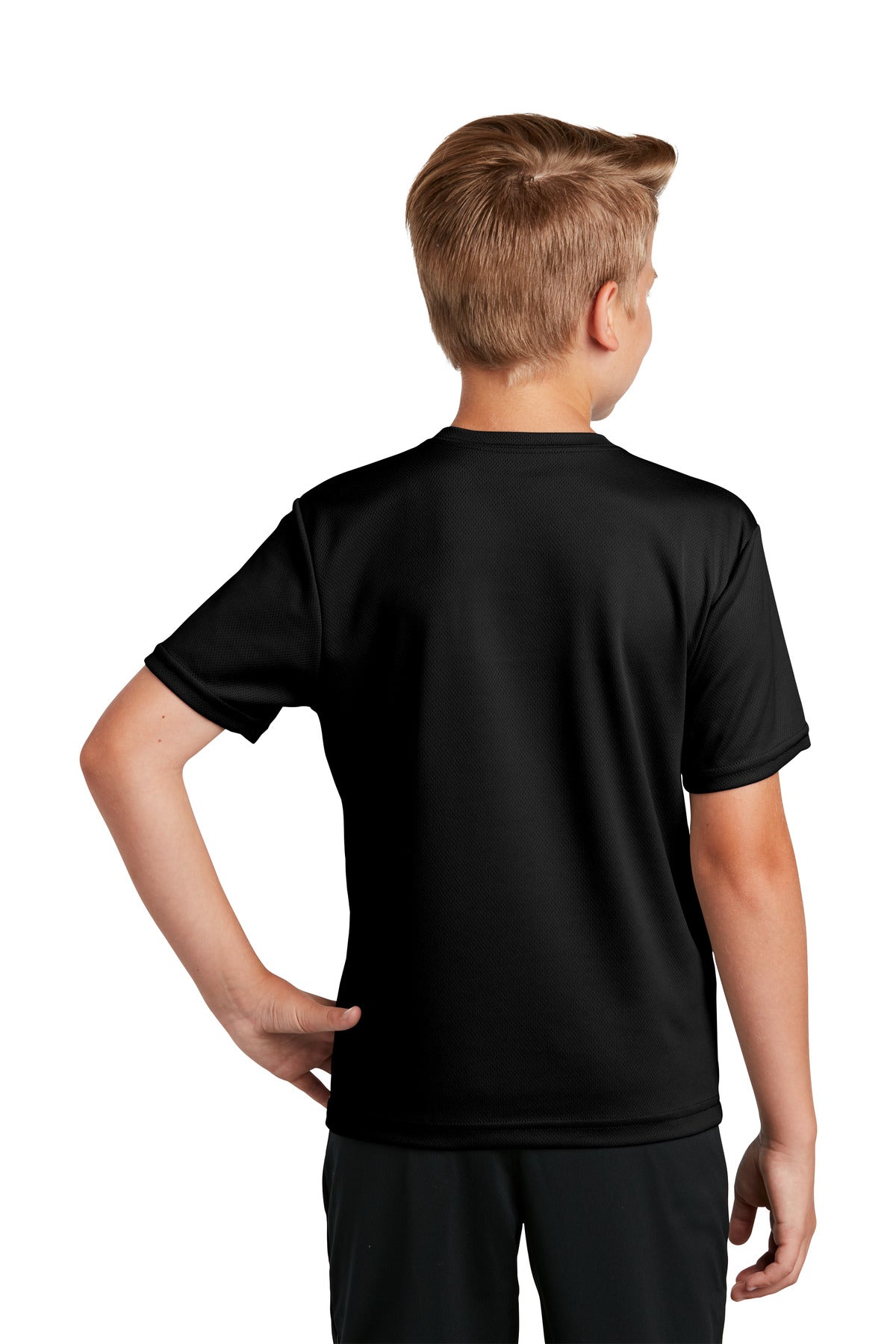 Custom Embroidered Sport-Tek Youth PosiCharge RacerMesh Tee. YST340,Black