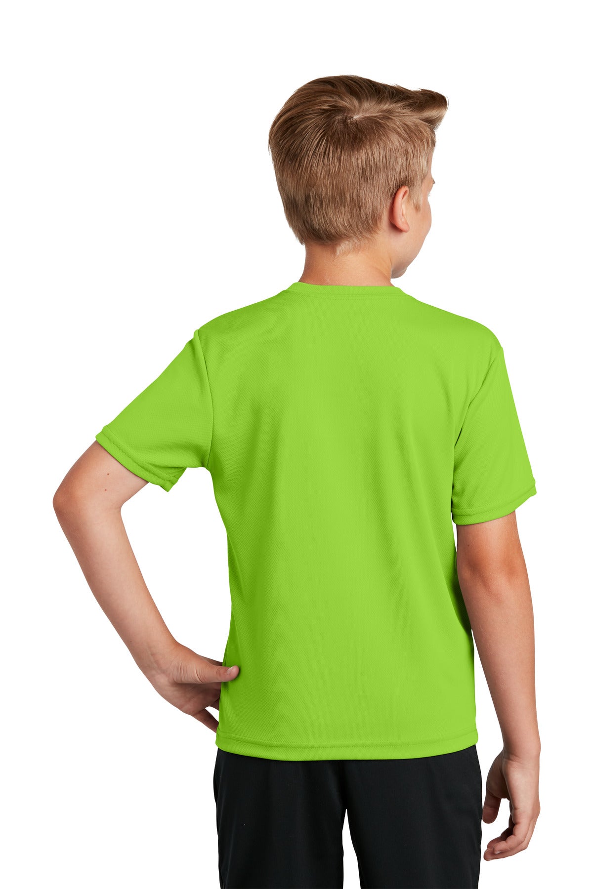Custom Embroidered Sport-Tek Youth PosiCharge RacerMesh Tee. YST340,Neon Green