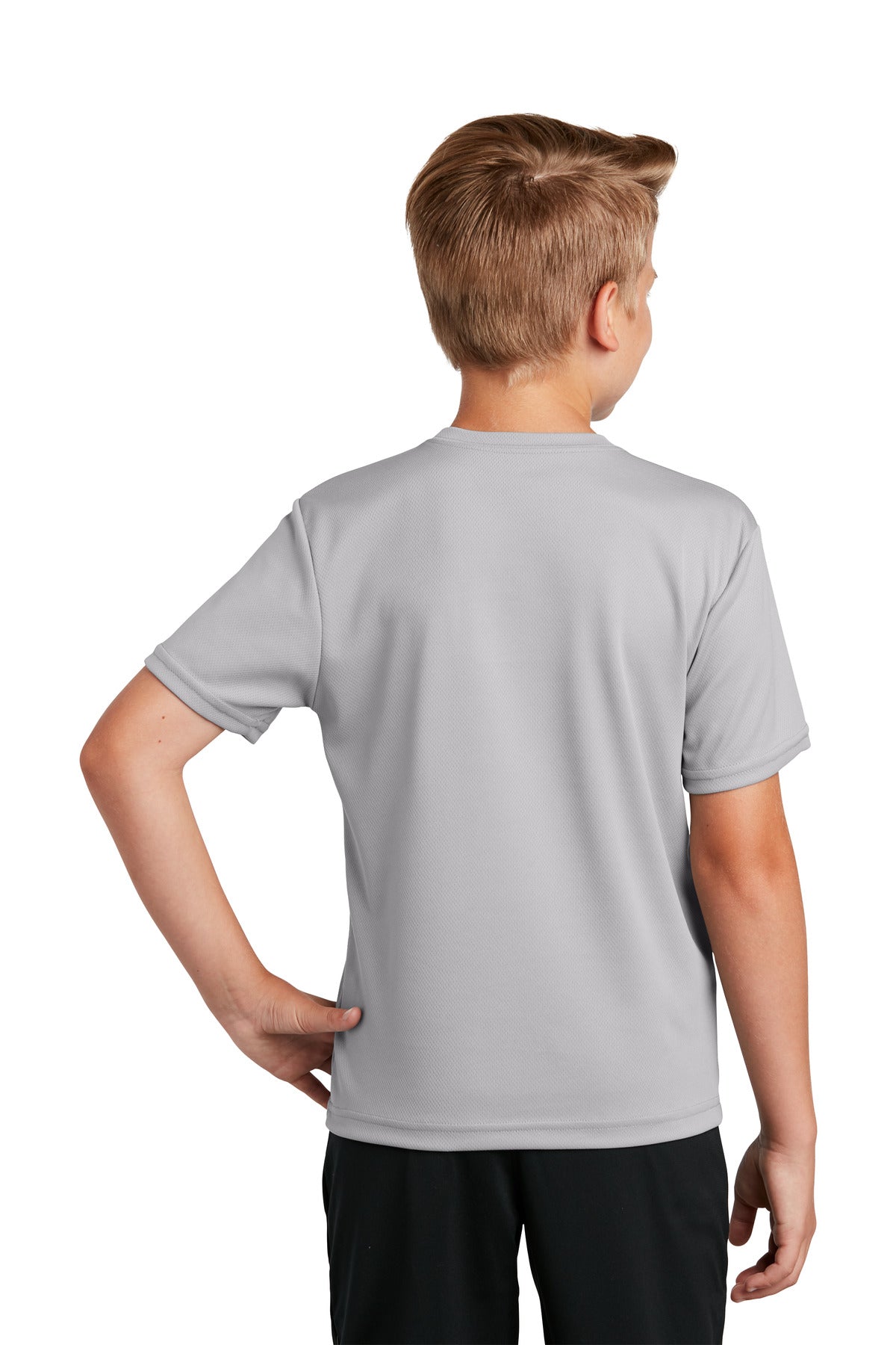 Custom Embroidered Sport-Tek Youth PosiCharge RacerMesh Tee. YST340,Silver