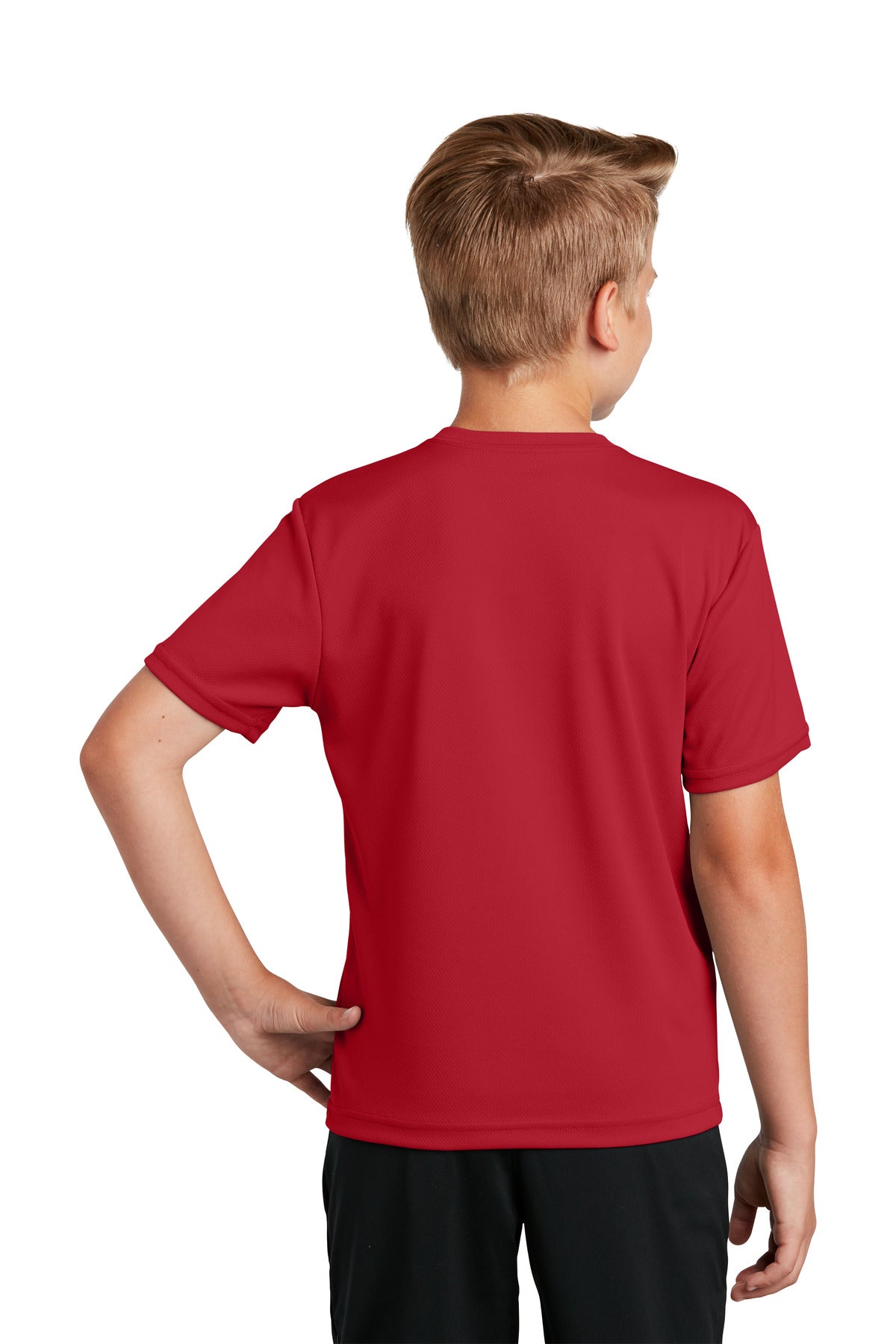 Custom Embroidered Sport-Tek Youth PosiCharge RacerMesh Tee. YST340,True Red