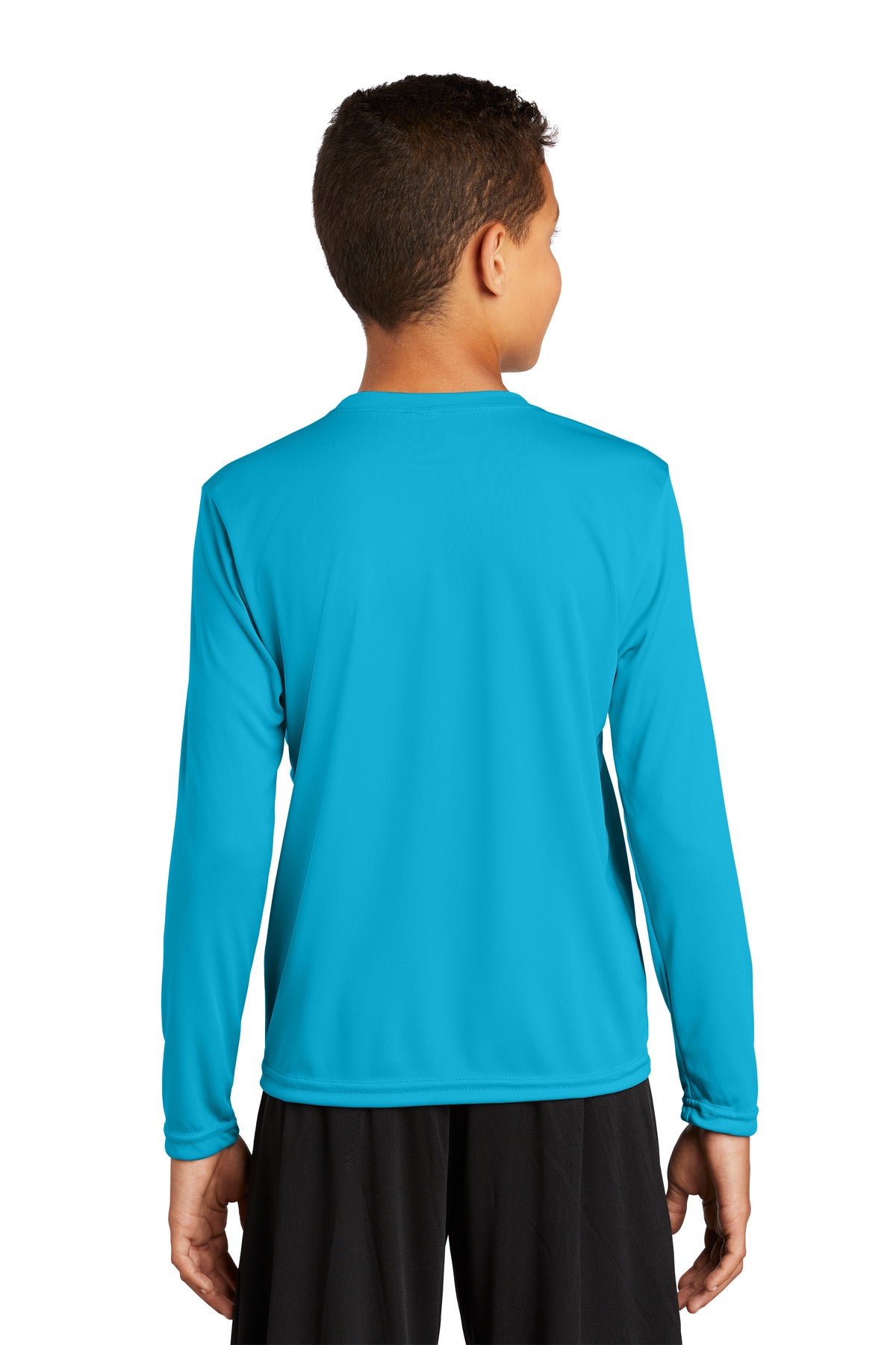 Custom Embroidered Sport-Tek Youth Long Sleeve PosiCharge Competitor Tee. YST350LS,Atomic Blue