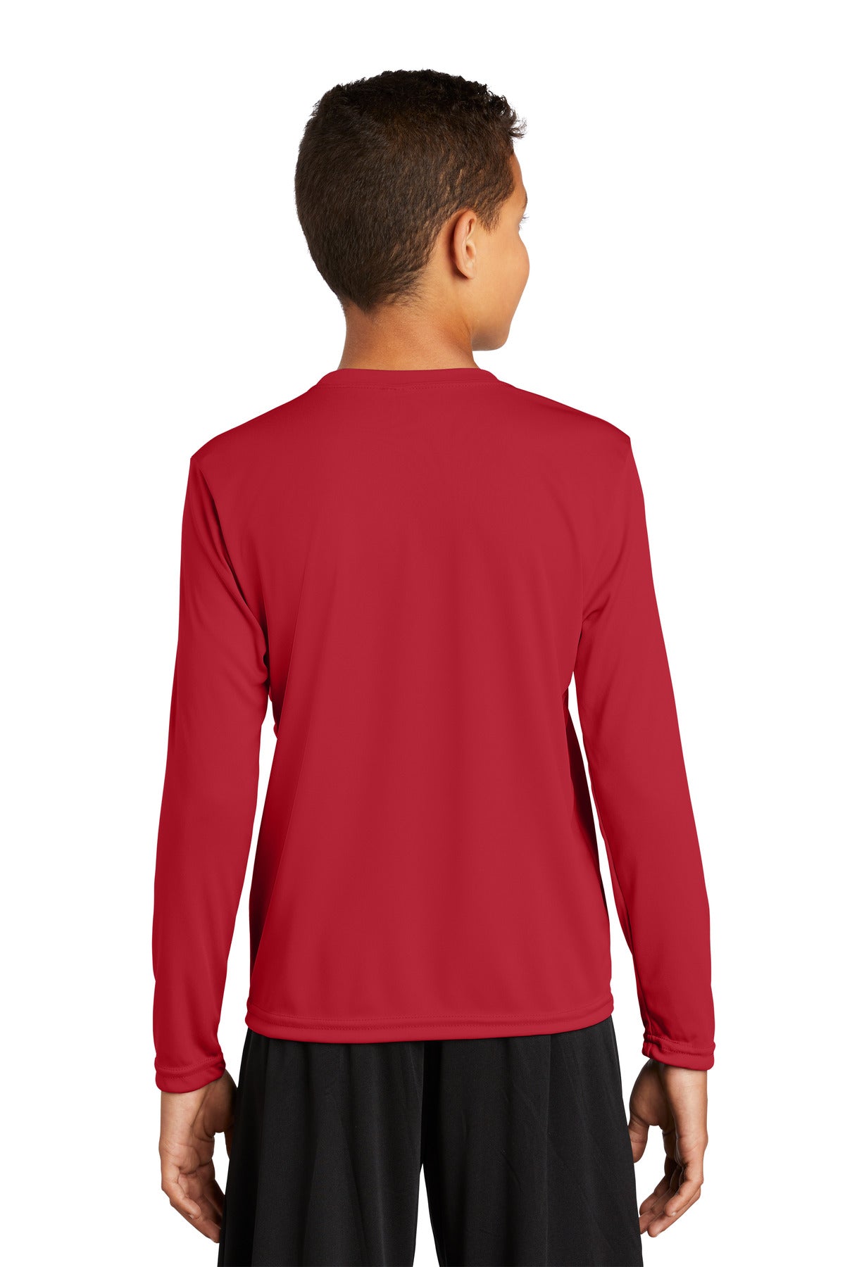 Custom Embroidered Sport-Tek Youth Long Sleeve PosiCharge Competitor Tee. YST350LS,True Red
