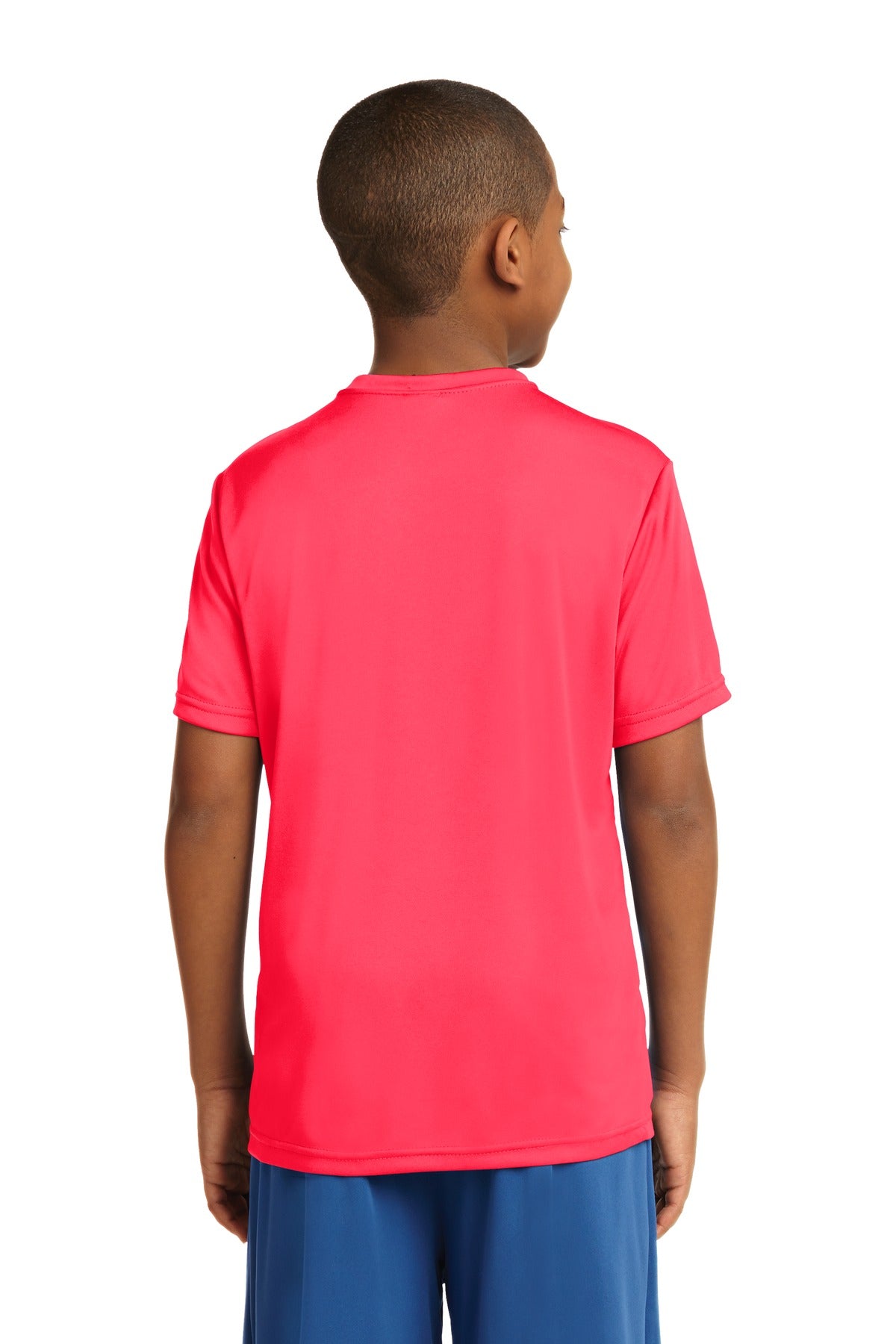 Custom Embroidered Sport-Tek Youth PosiCharge Competitor Tee. YST350,Hot Coral