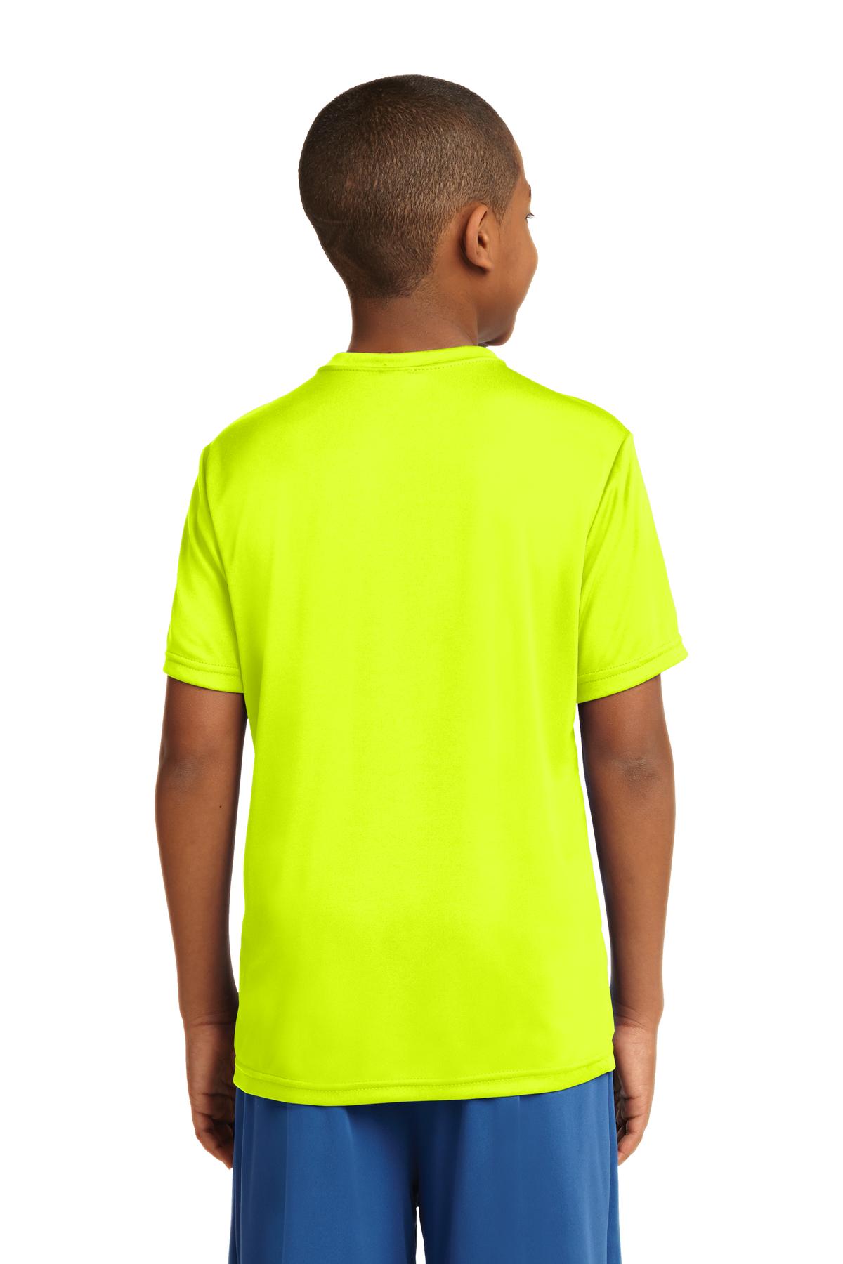 Custom Embroidered Sport-Tek Youth PosiCharge Competitor Tee. YST350,Neon Yellow