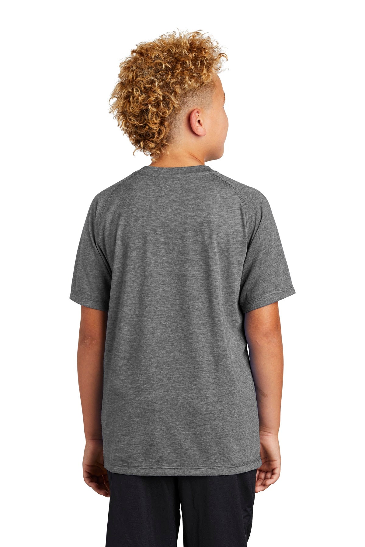 Custom Embroidered Sport-Tek Youth PosiCharge Tri-Blend Wicking Raglan Tee. YST400,Dark Grey Heather