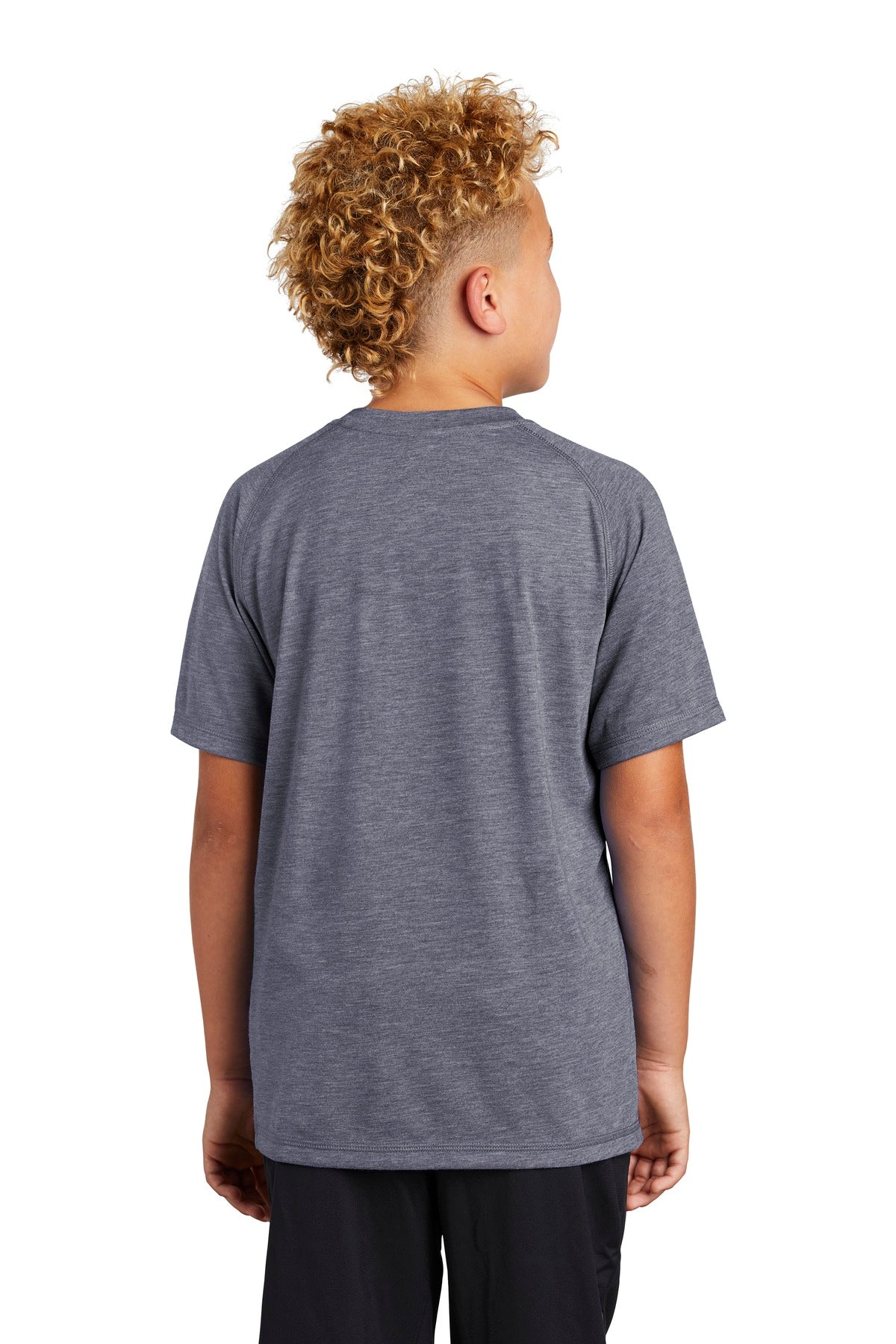Custom Embroidered Sport-Tek Youth PosiCharge Tri-Blend Wicking Raglan Tee. YST400,True Navy Heather