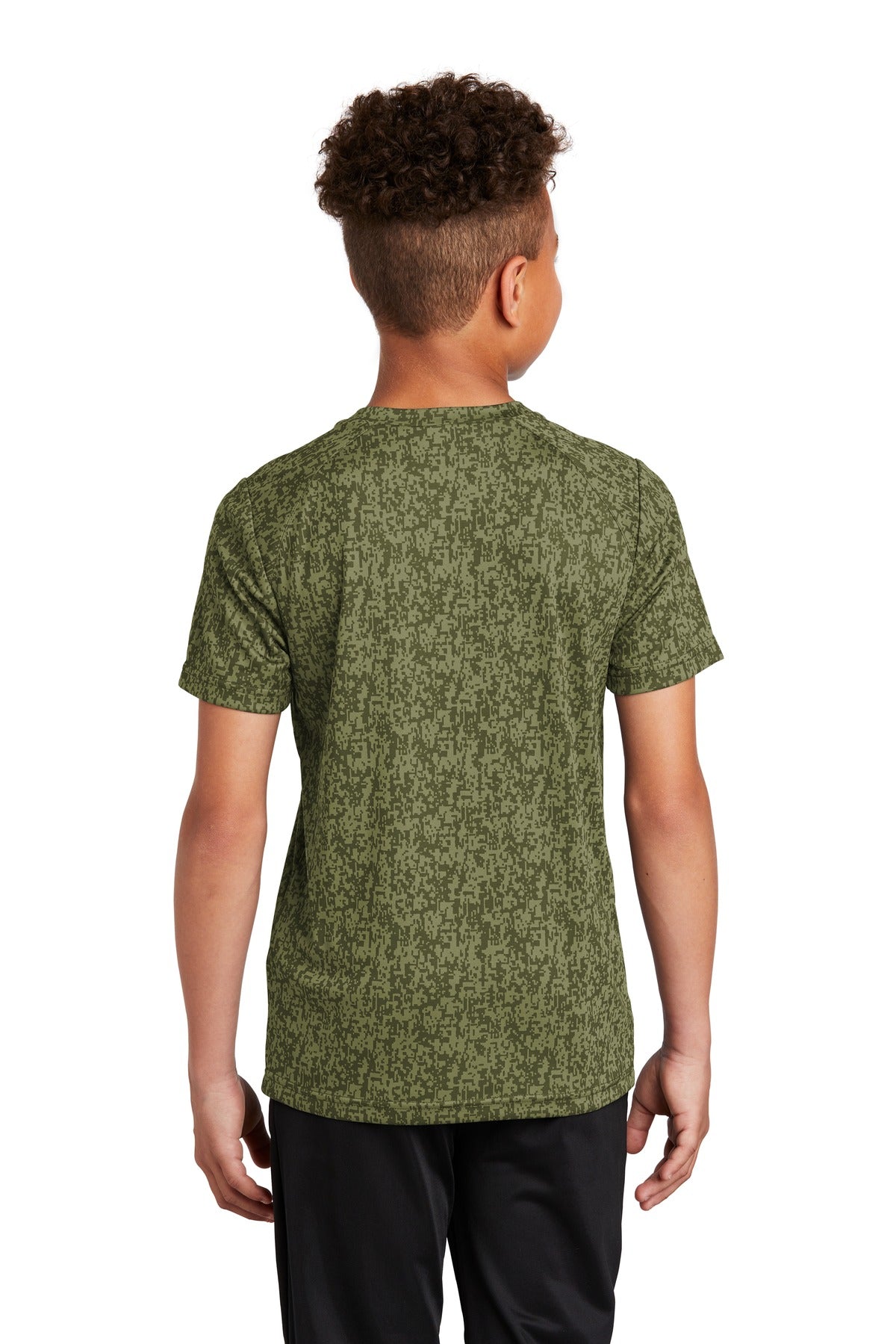 Custom Embroidered Sport-Tek Youth Digi Camo Tee. YST460,Olive Drab Green
