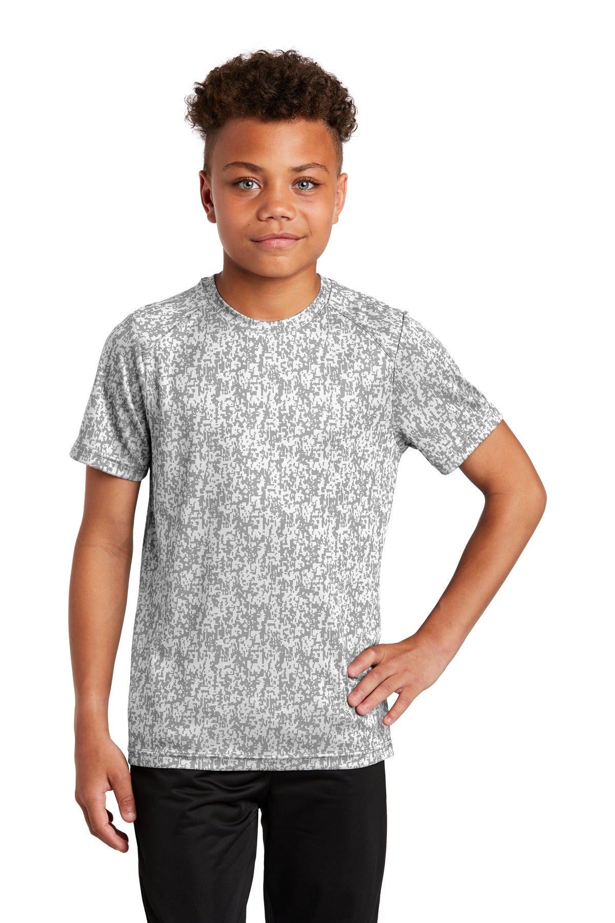 Sport-Tek Youth Digi Camo Tee. YST460