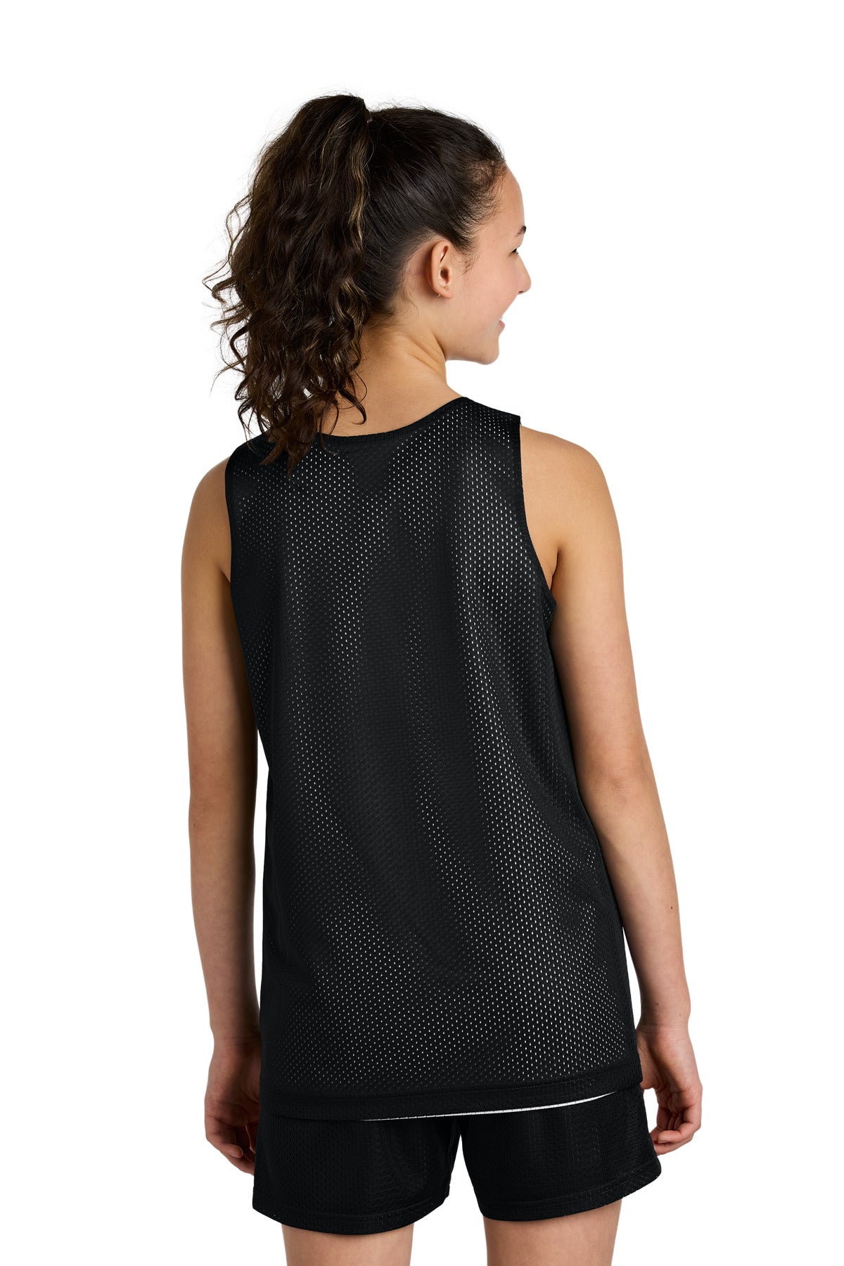 Custom Embroidered Sport-Tek Youth PosiCharge Reversible Mesh Tank YST5000,Black/ White