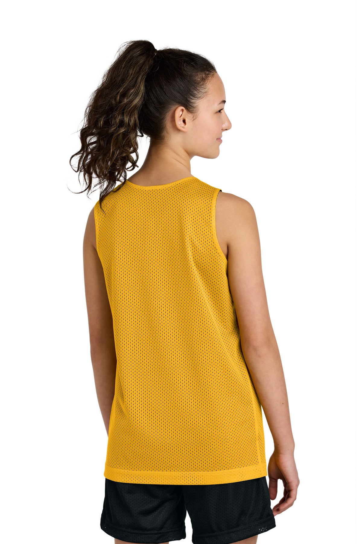 Custom Embroidered Sport-Tek Youth PosiCharge Reversible Mesh Tank YST5000,Gold/ Black