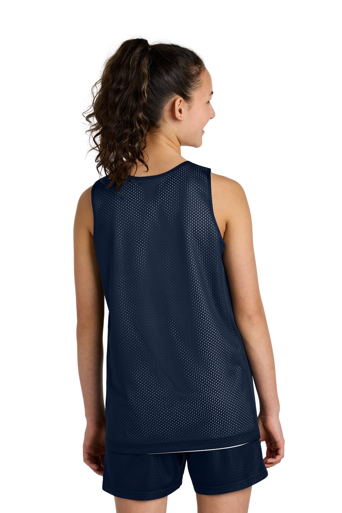 Custom Embroidered Sport-Tek Youth PosiCharge Reversible Mesh Tank YST5000,True Navy/ White