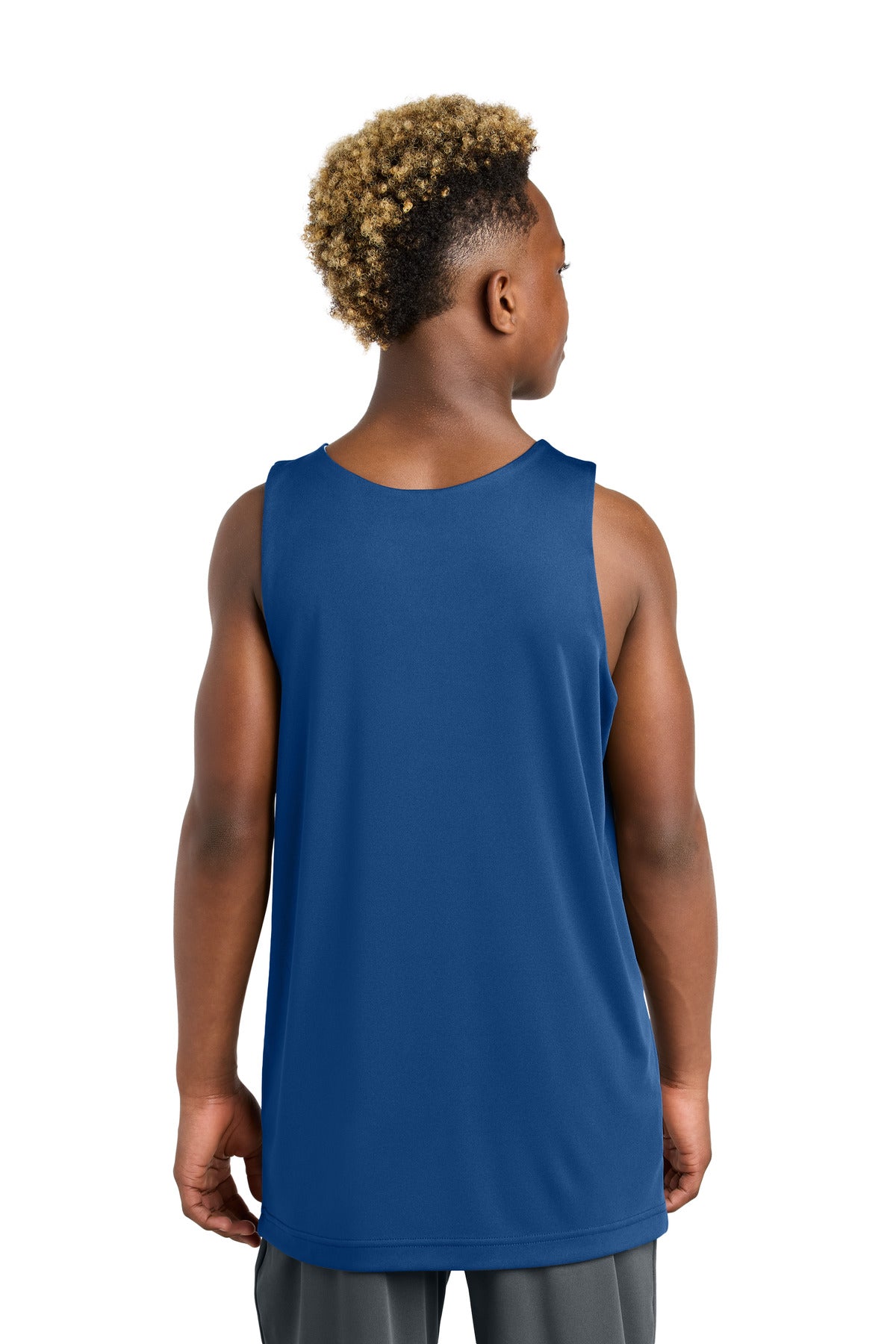 Custom Embroidered Sport-Tek Youth PosiCharge Competitor Rev Tank YST551,True Royal/ White