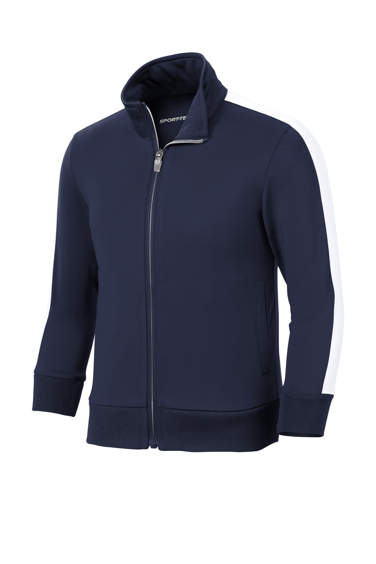 Sport-Tek Youth Tricot Sleeve Stripe Track Jacket. YST94