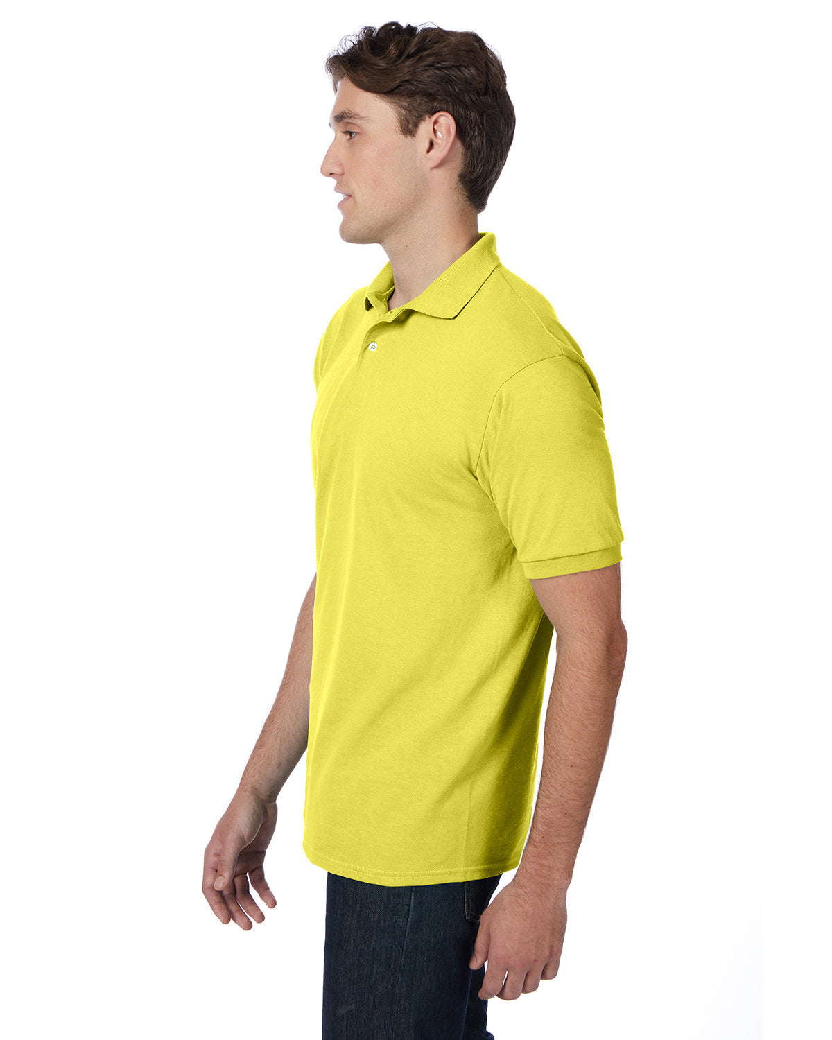 Hanes Adult EcoSmart® Jersey Knit Polo 054 YELLOW