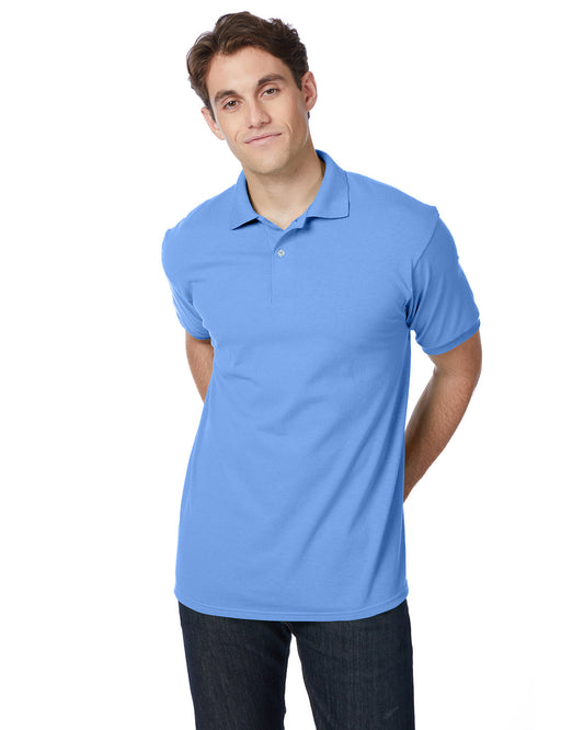 Hanes Adult EcoSmart® Jersey Knit Polo 054 CAROLINA BLUE