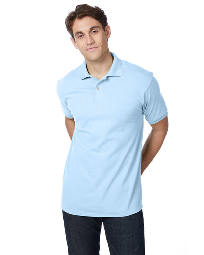 Hanes Adult EcoSmart® Jersey Knit Polo 054 LIGHT BLUE