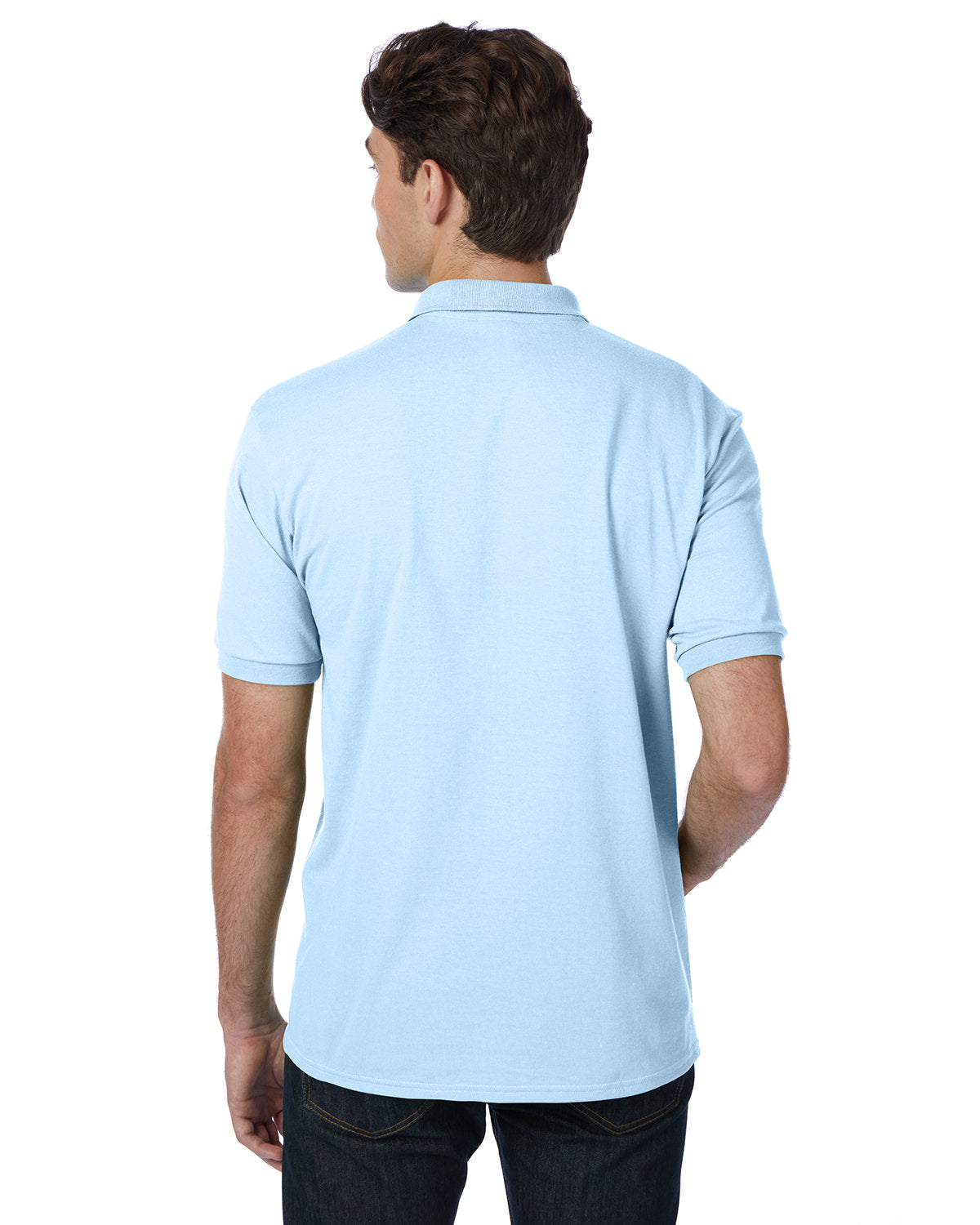 Hanes Adult EcoSmart® Jersey Knit Polo 054 LIGHT BLUE