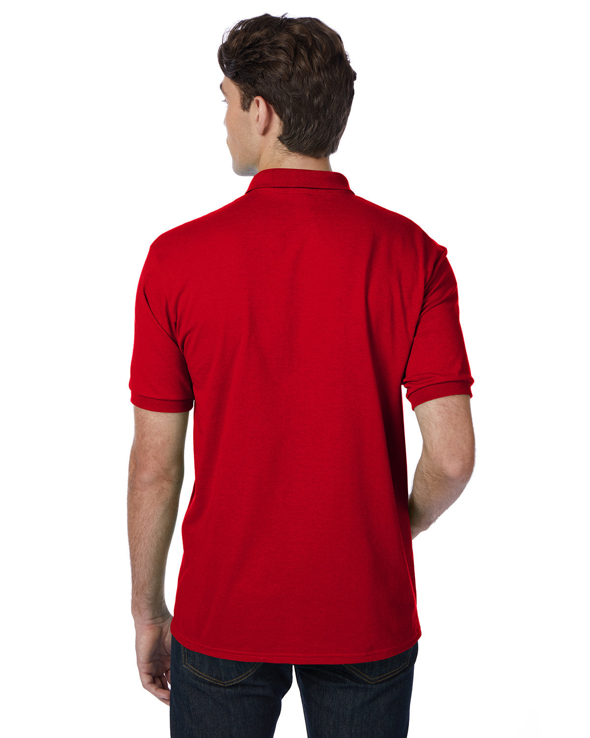 Hanes Adult EcoSmart® Jersey Knit Polo 054 DEEP RED