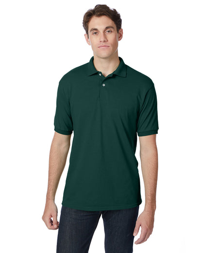 Hanes Adult EcoSmart® Jersey Knit Polo 054 DEEP FOREST