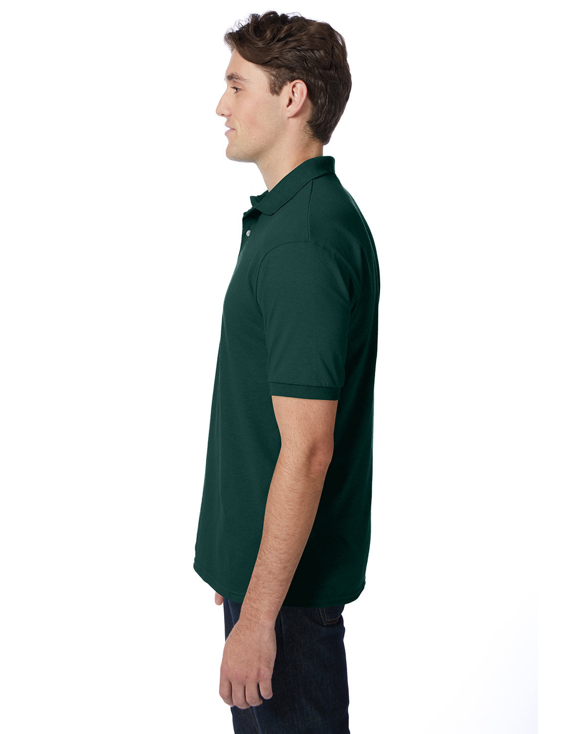 Hanes Adult EcoSmart® Jersey Knit Polo 054 DEEP FOREST