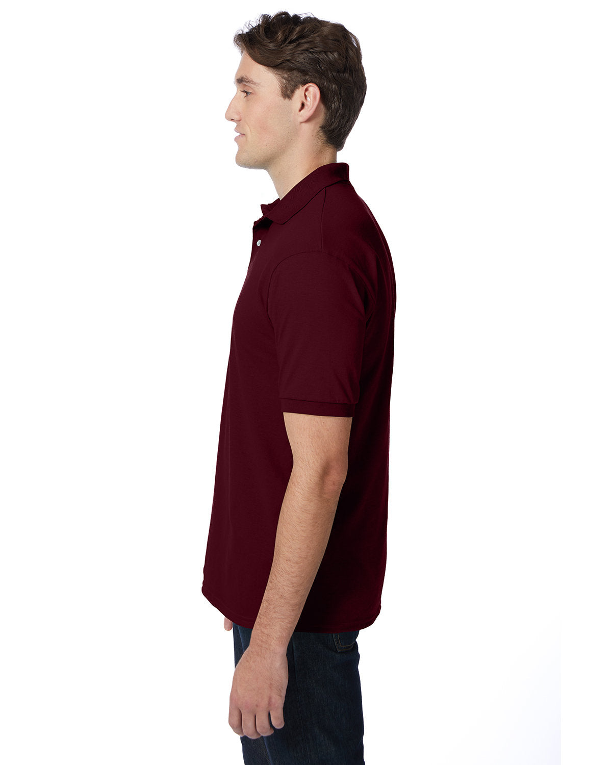 Hanes Adult EcoSmart® Jersey Knit Polo 054 MAROON