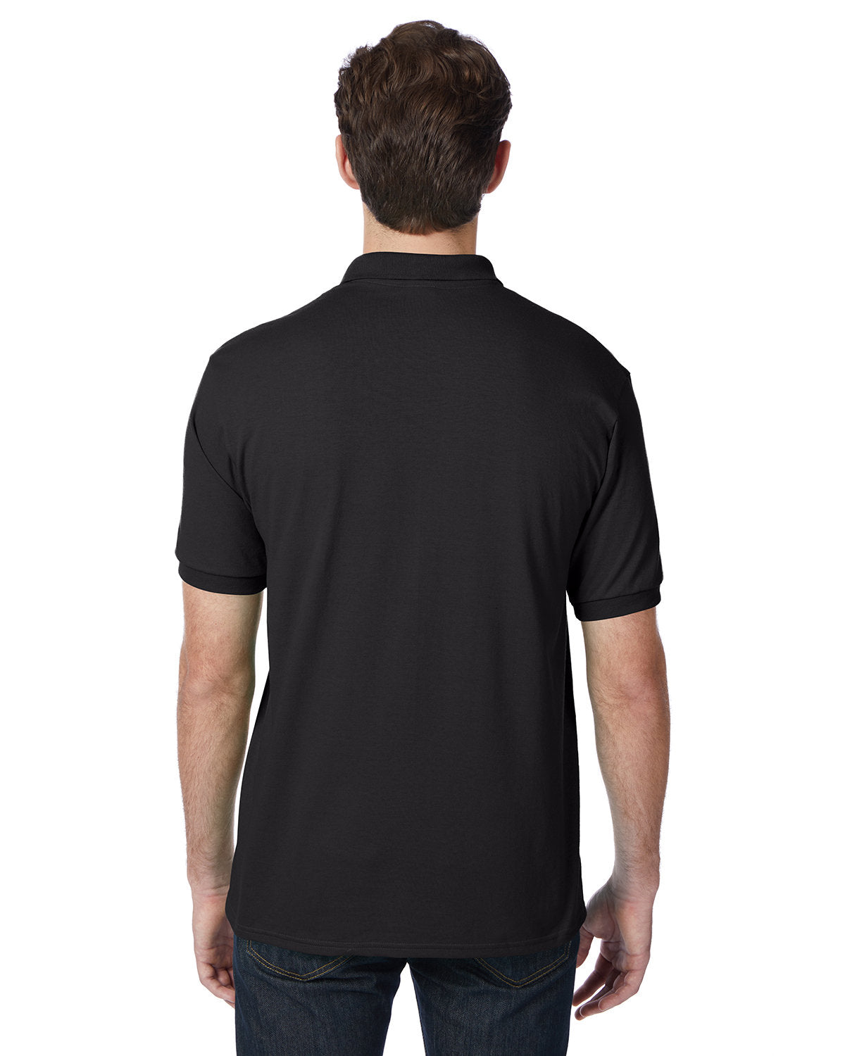 Hanes Adult EcoSmart® Jersey Knit Polo 054 BLACK