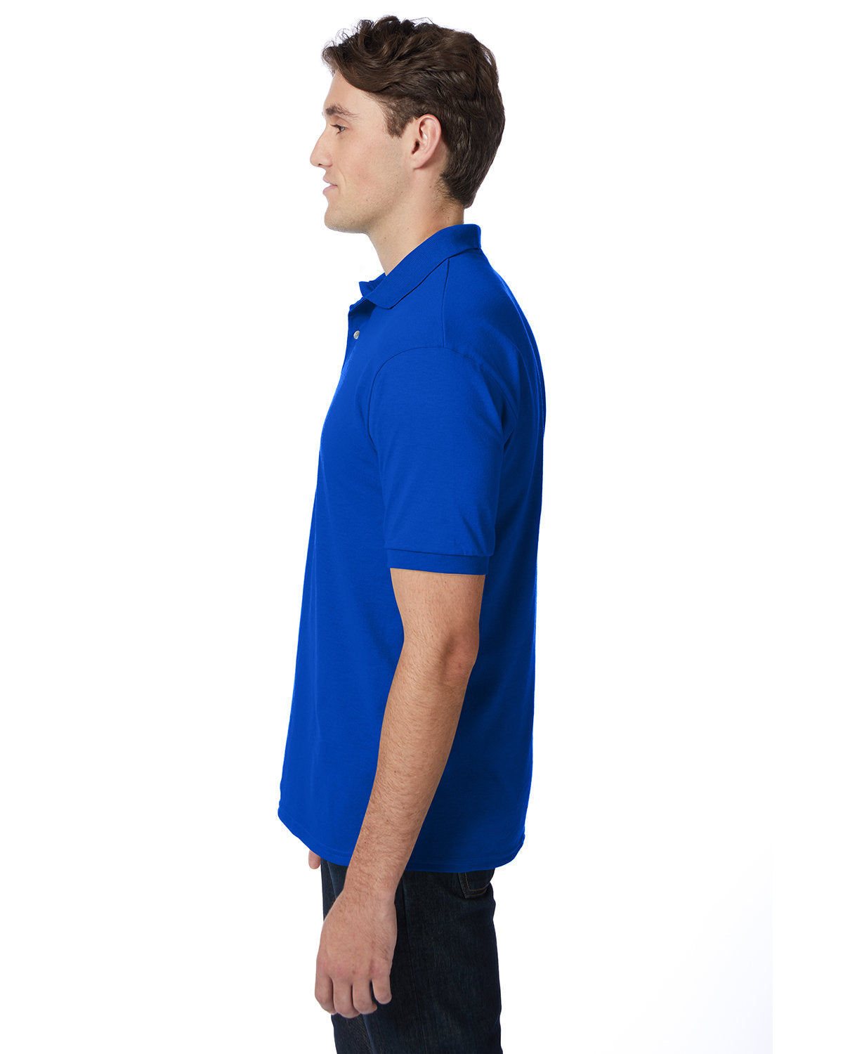 Hanes Adult EcoSmart® Jersey Knit Polo 054 DEEP ROYAL