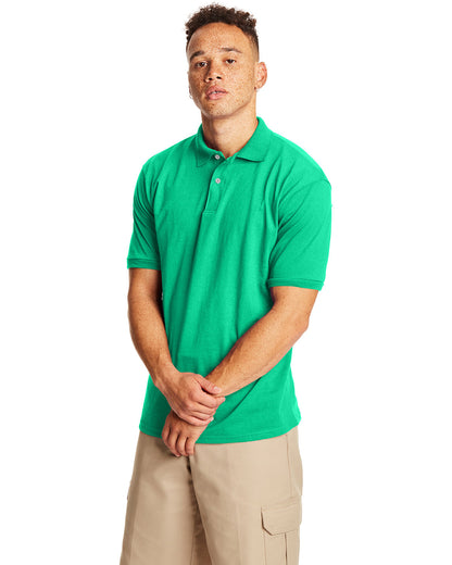 Hanes Adult EcoSmart® Jersey Knit Polo 054 KELLY GREEN